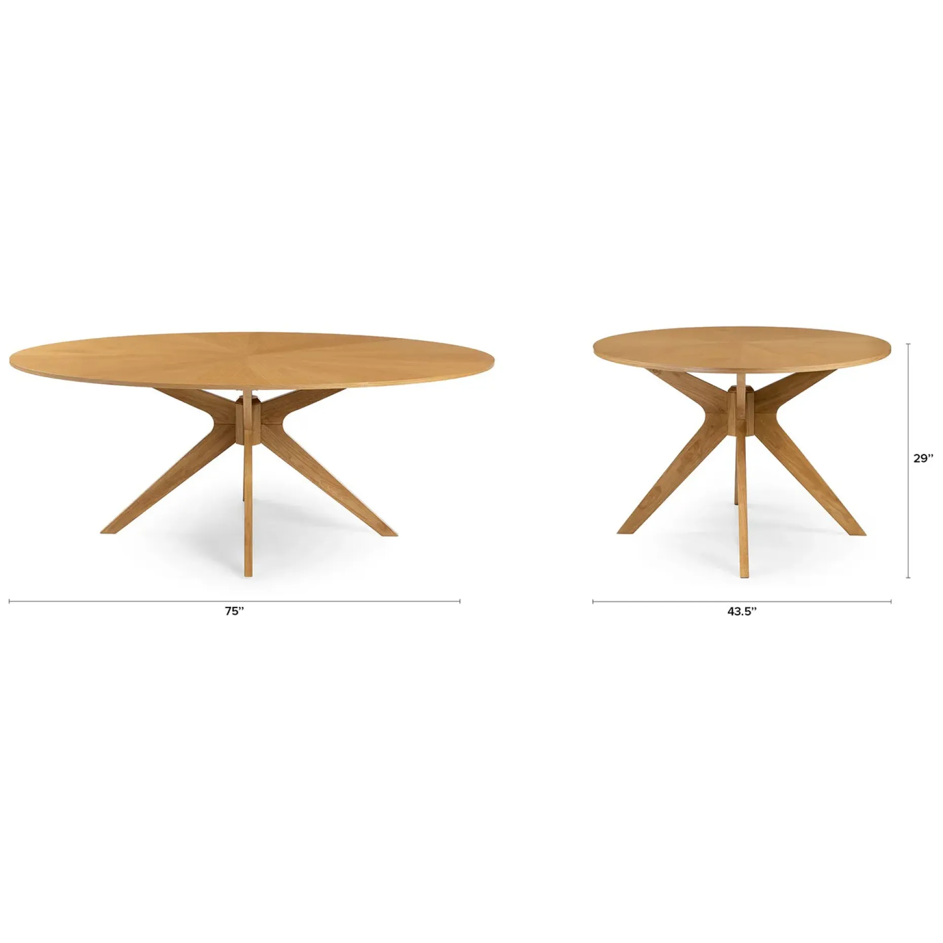 Conan 75" Oval Dining Table - Oak