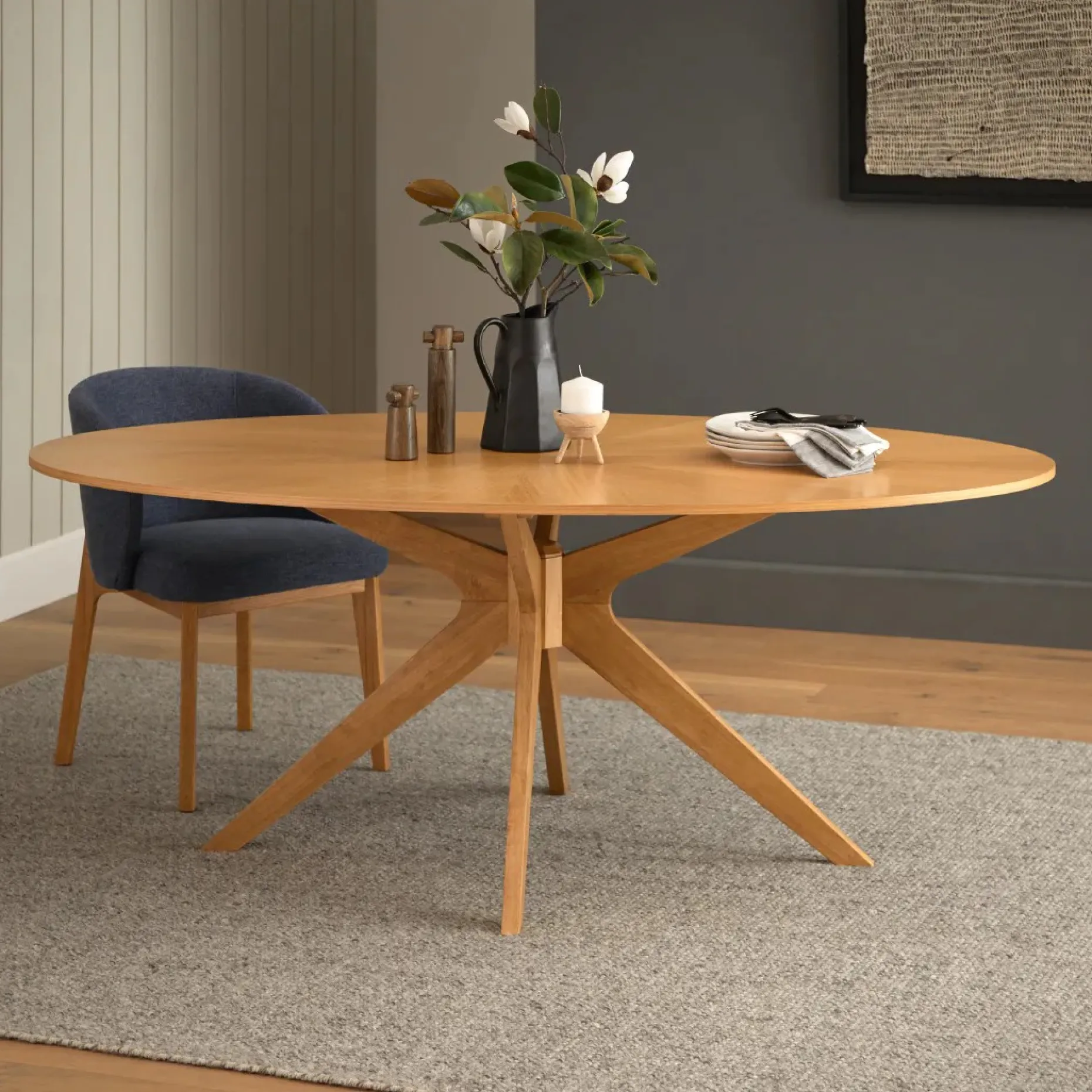 Conan 75" Oval Dining Table - Oak