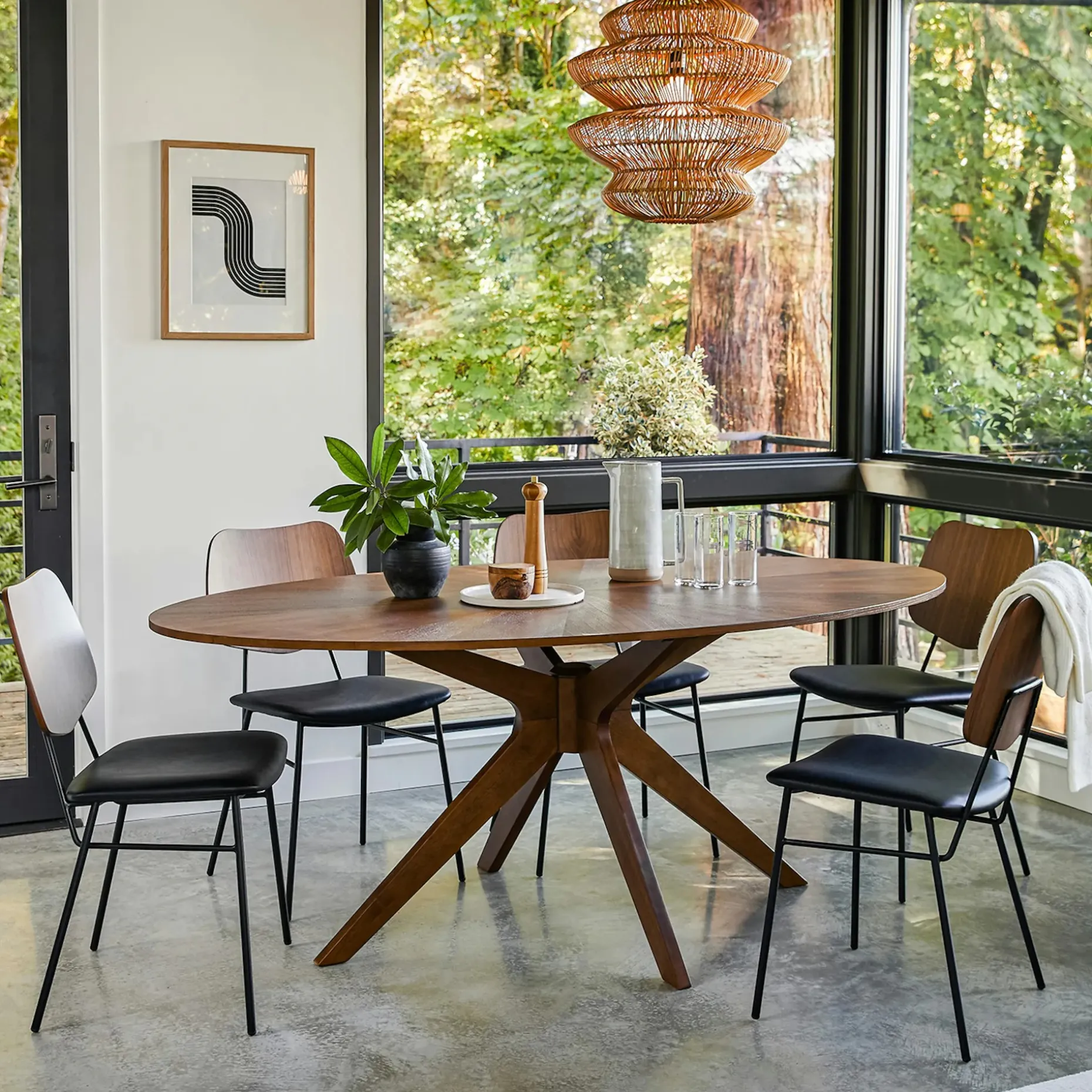 Conan 75" Oval Dining Table - Walnut