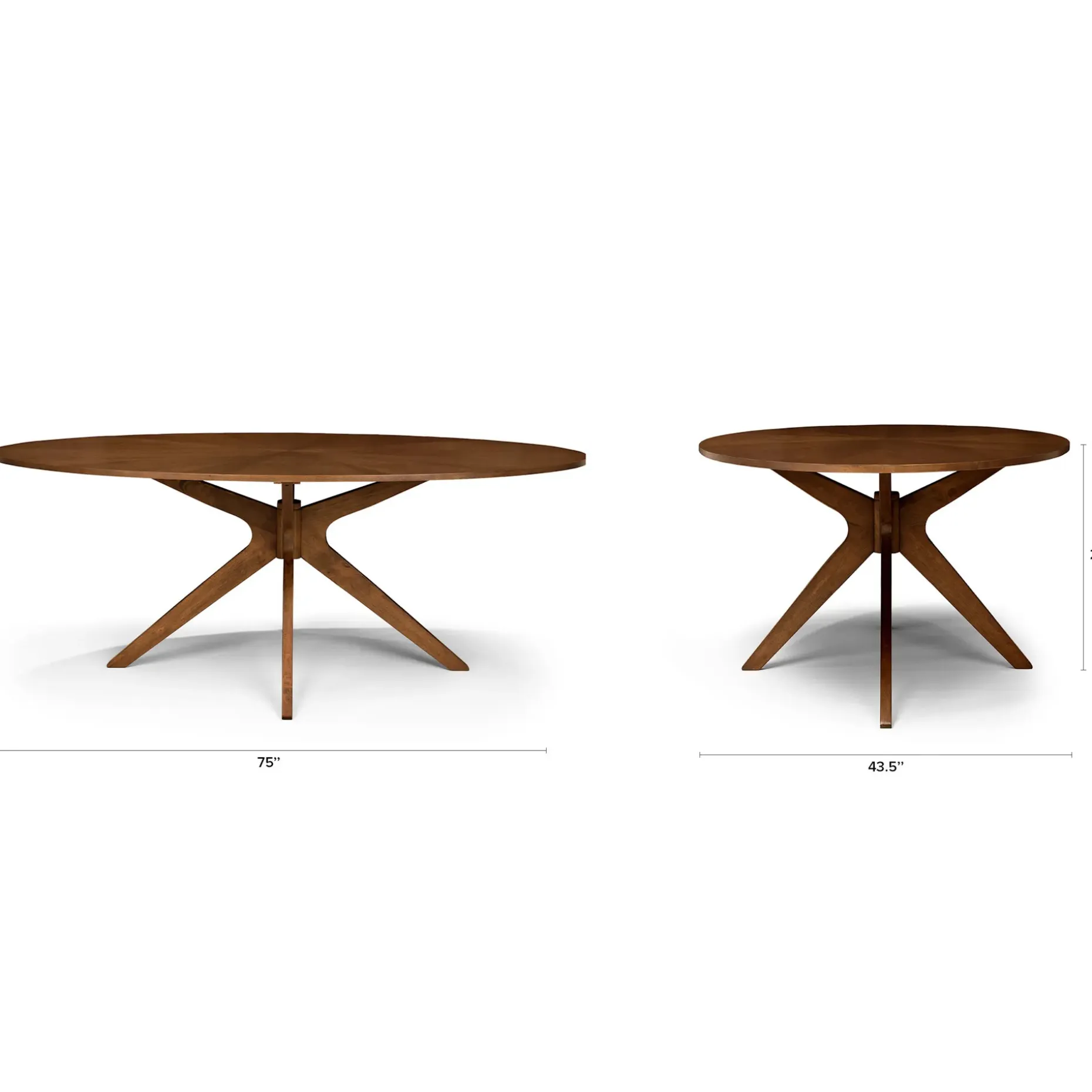 Conan 75" Oval Dining Table - Walnut