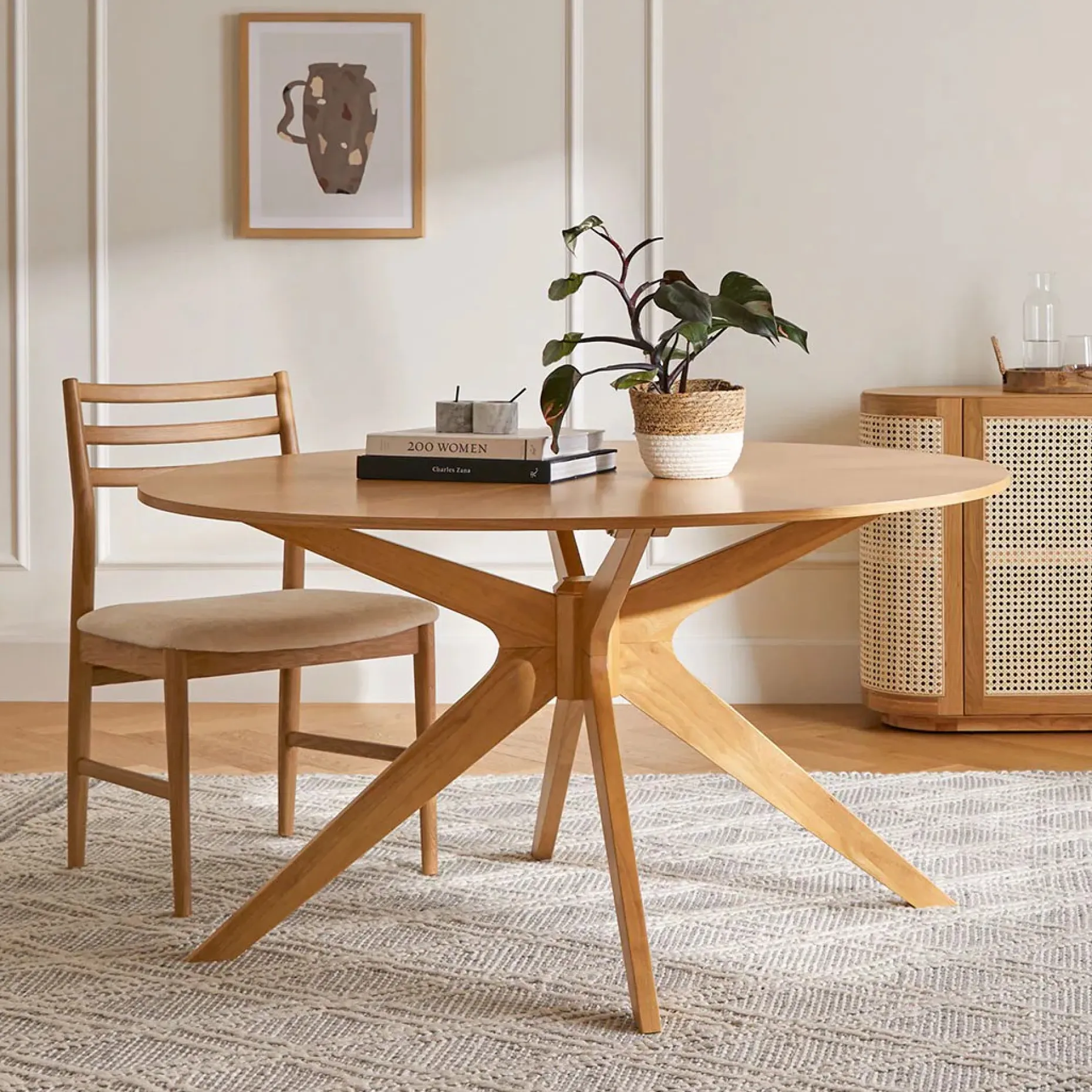 Conan 54" Round Dining Table - Oak