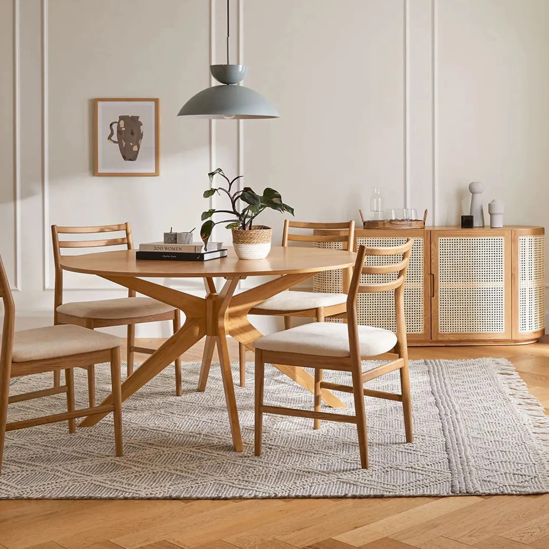 Conan 54" Round Dining Table - Oak