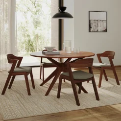 Conan 54" Round Dining Table - Walnut