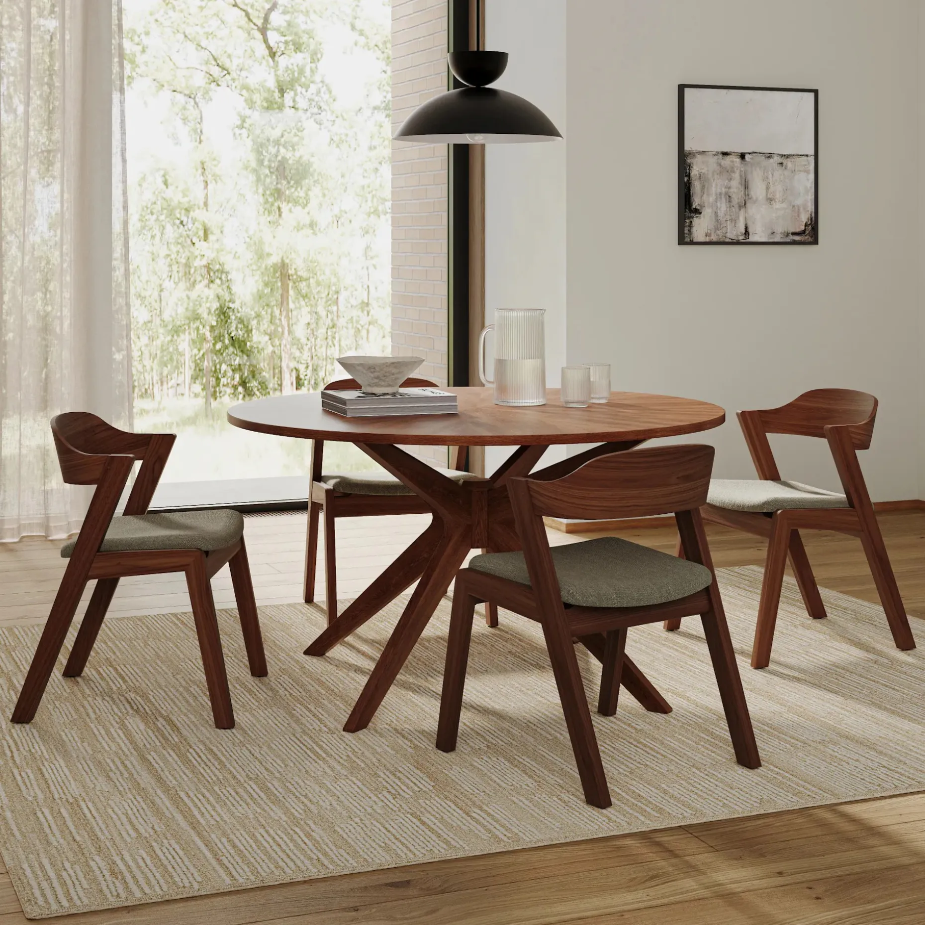 Conan 54" Round Dining Table - Walnut