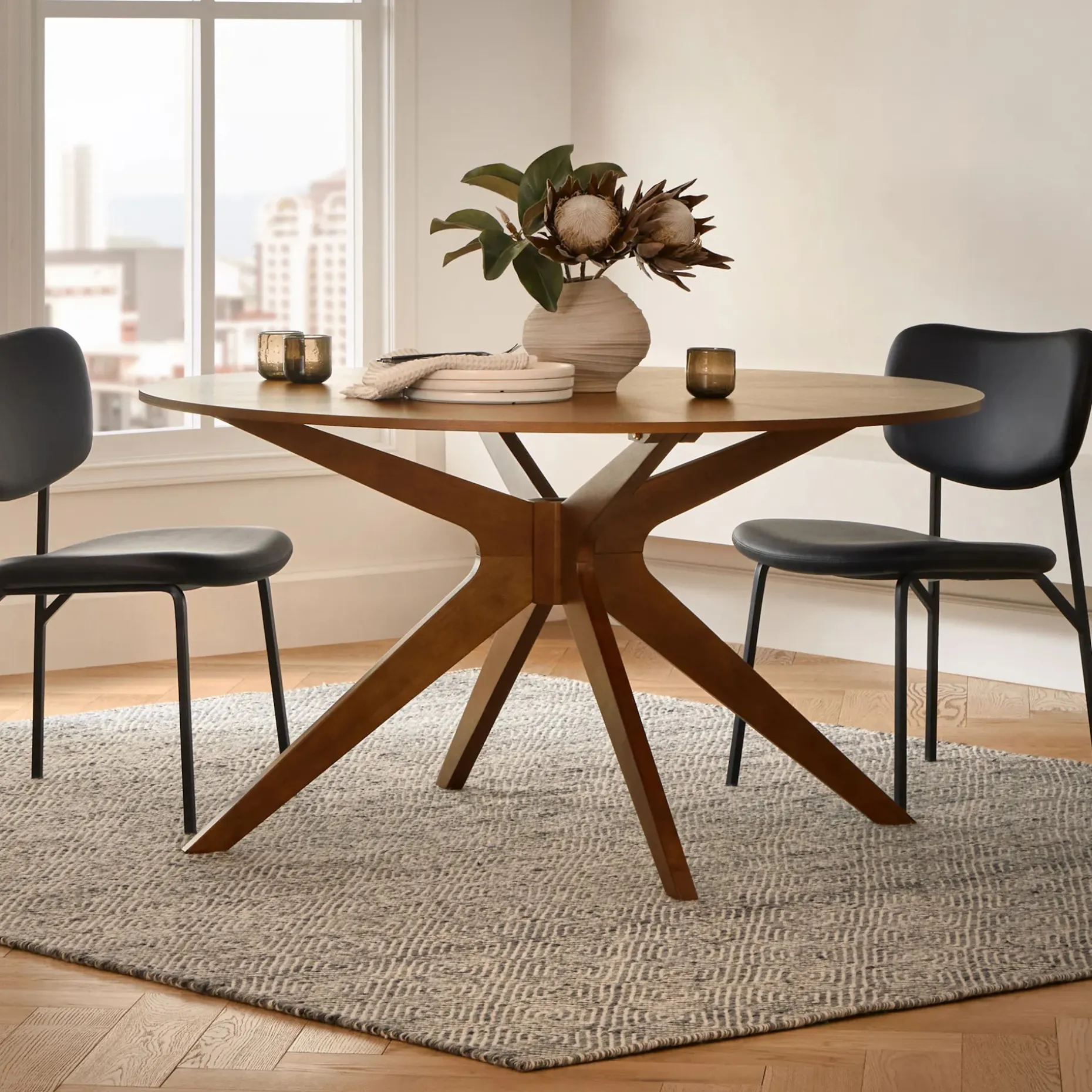 Conan 54" Round Dining Table - Walnut