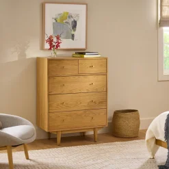 Cooper 5-Drawer Chest - Natural Oak