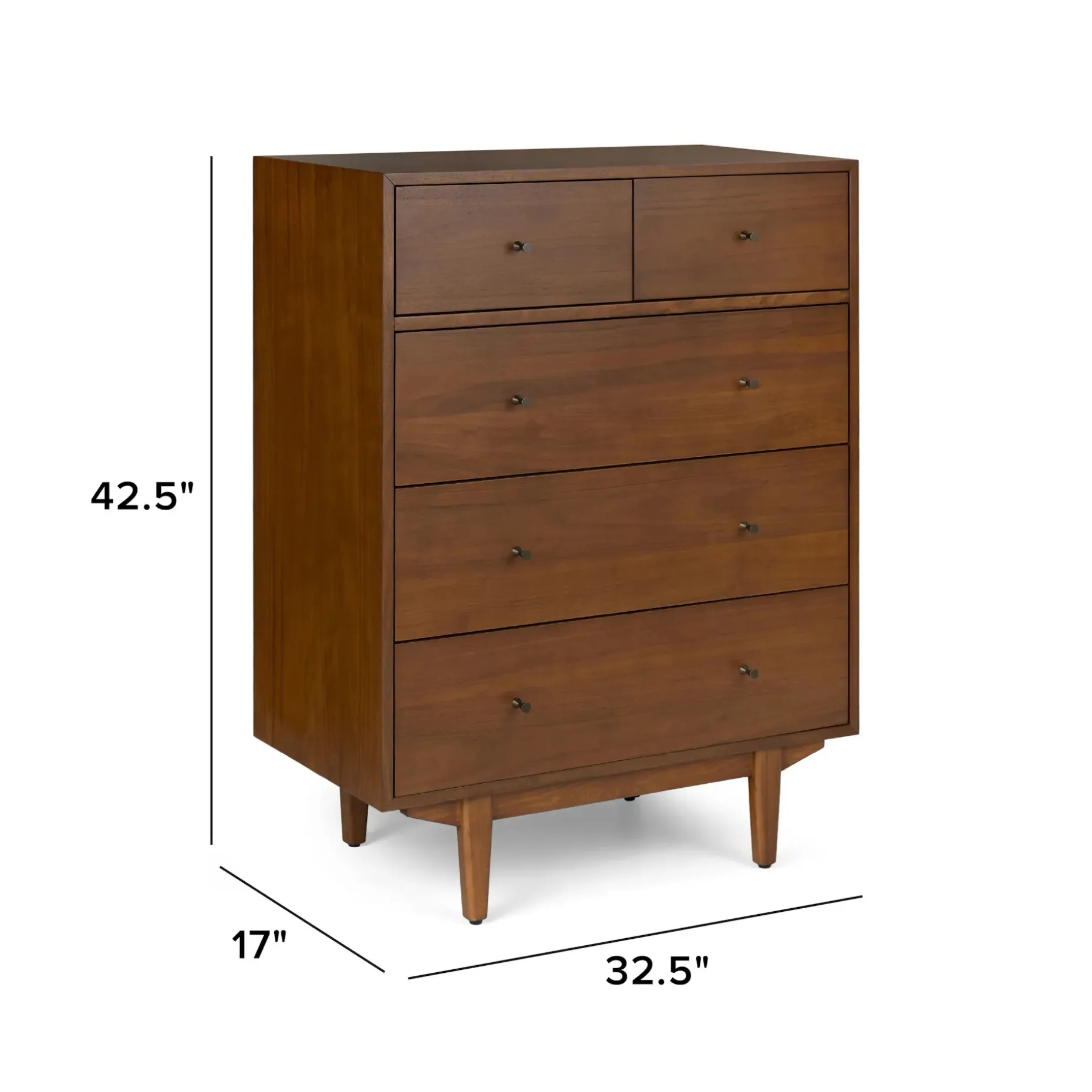 Cooper 5-Drawer Chest - Walnut
