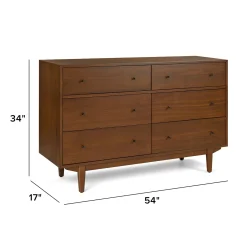 Cooper 6-Drawer Double Dresser - Walnut