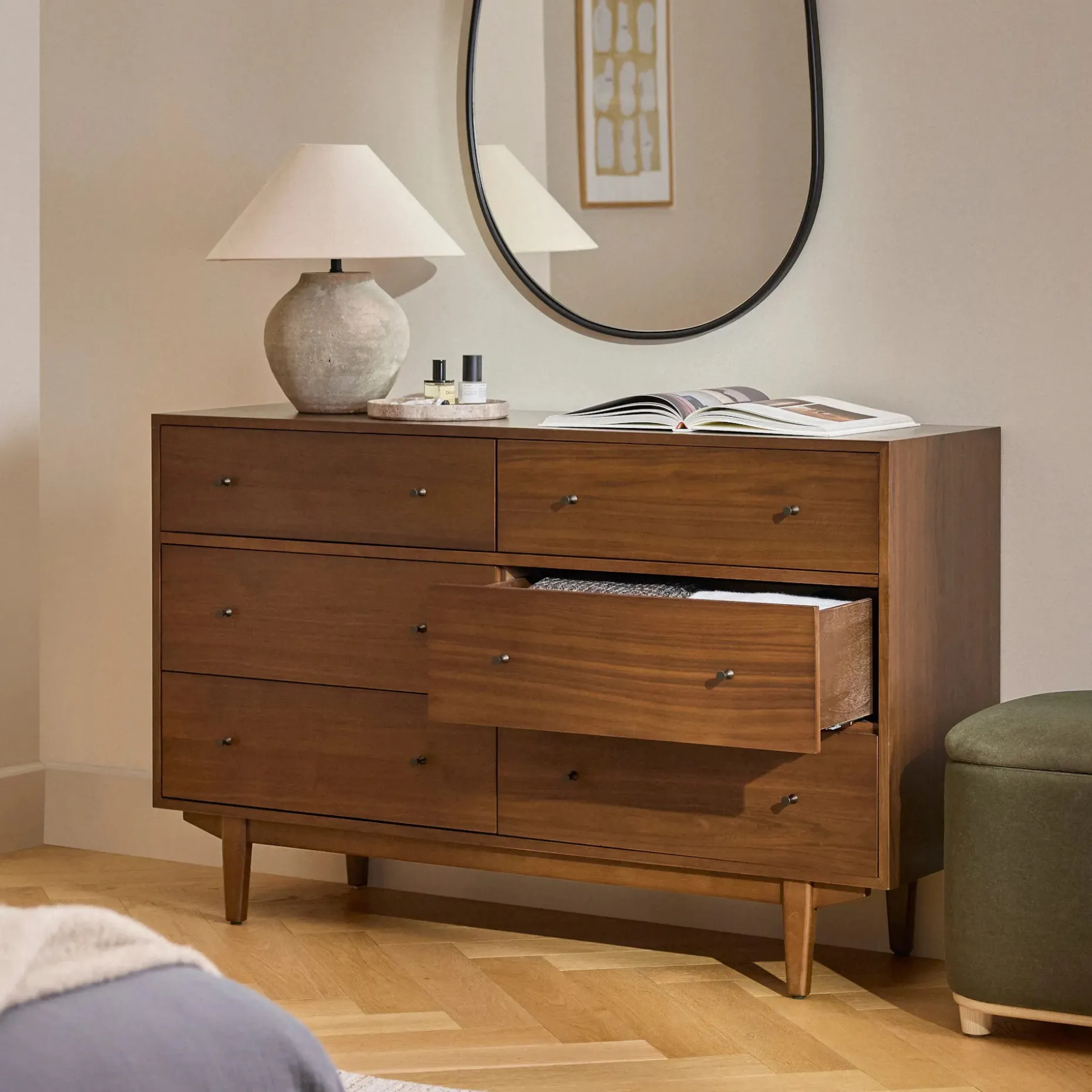 Cooper 6-Drawer Double Dresser - Walnut