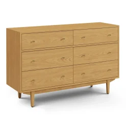 Cooper 6-Drawer Double Dresser - Natural Oak