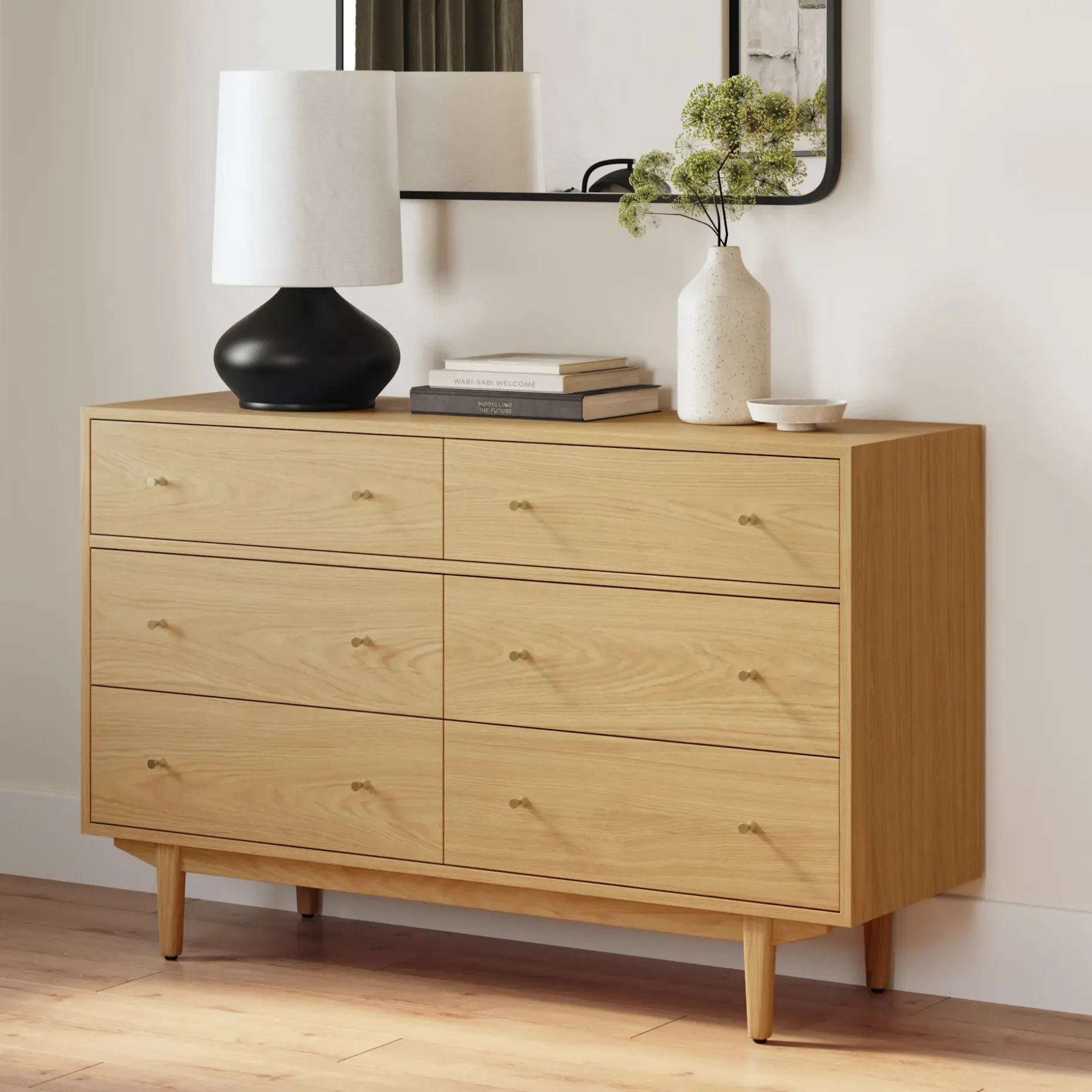 Cooper 6-Drawer Double Dresser - Natural Oak