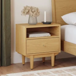 Cooper 1-Drawer Nightstand - Natural Oak
