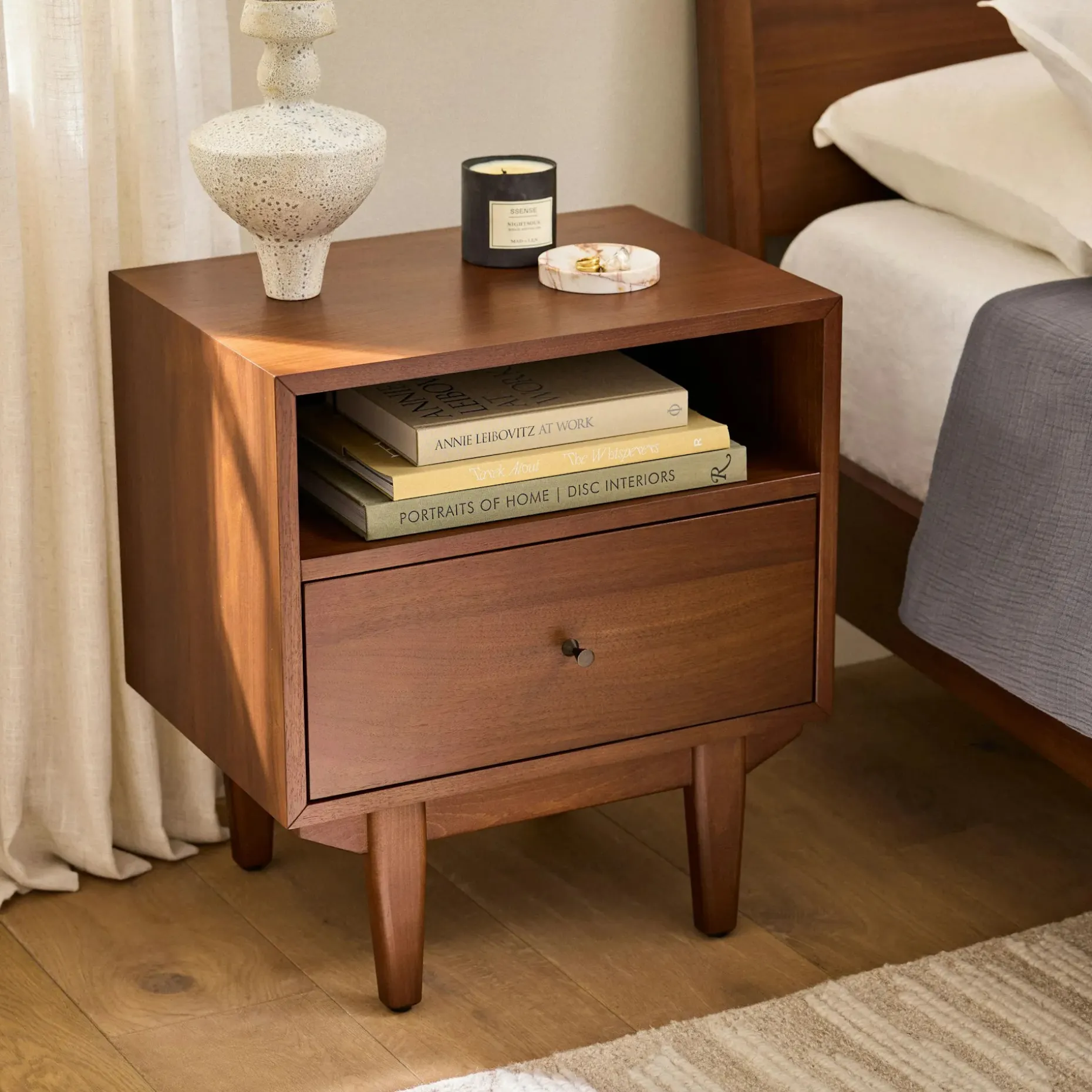Cooper 1-Drawer Nightstand - Walnut