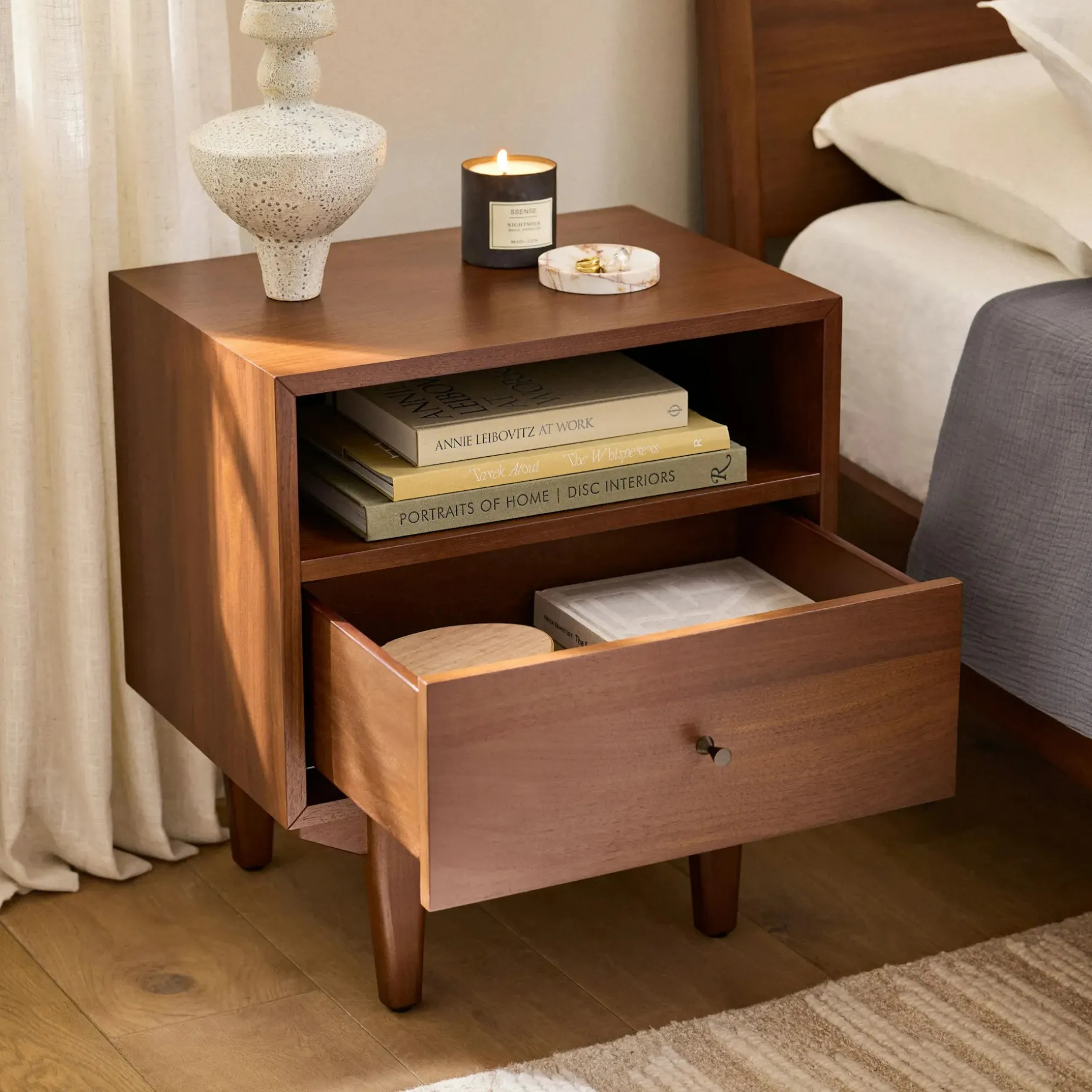 Cooper 1-Drawer Nightstand - Walnut