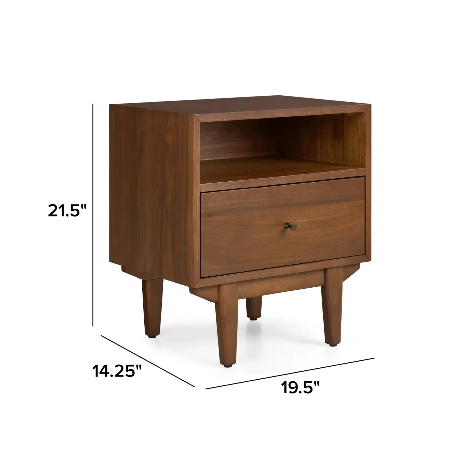 Cooper 1-Drawer Nightstand - Walnut