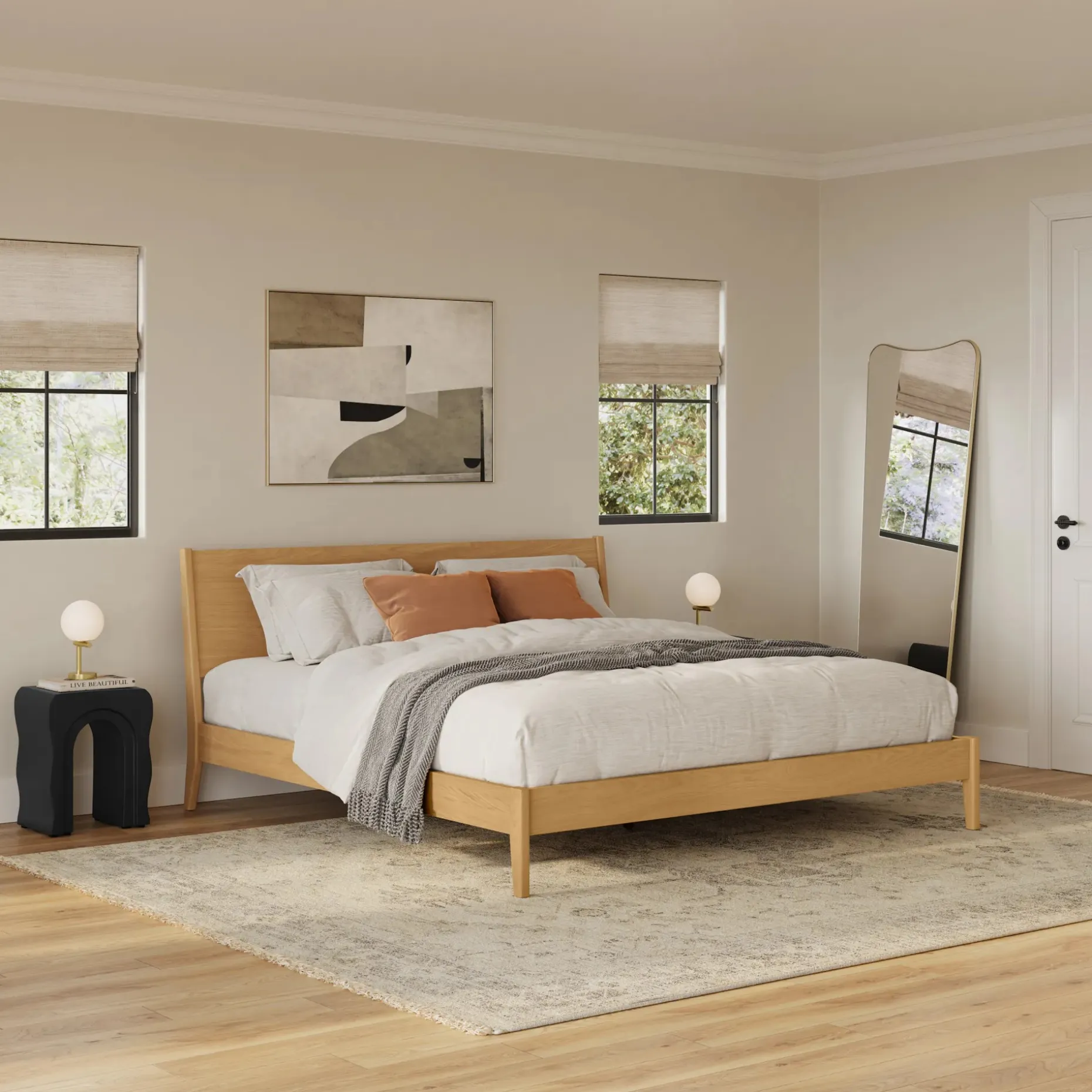Cooper King Low Profile Bed - Natural Oak