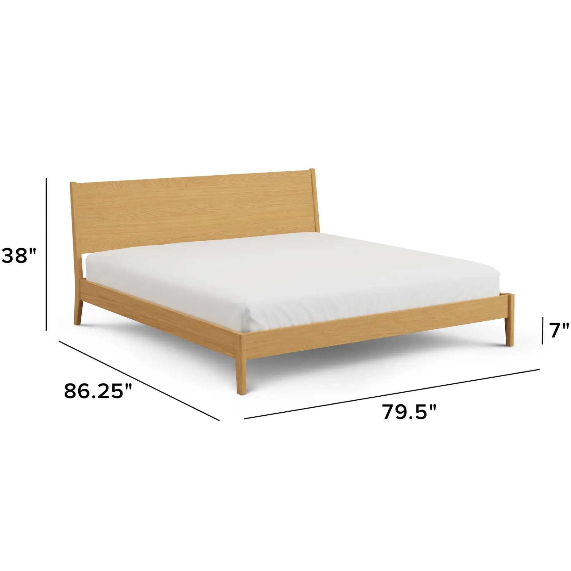 Cooper King Low Profile Bed - Natural Oak