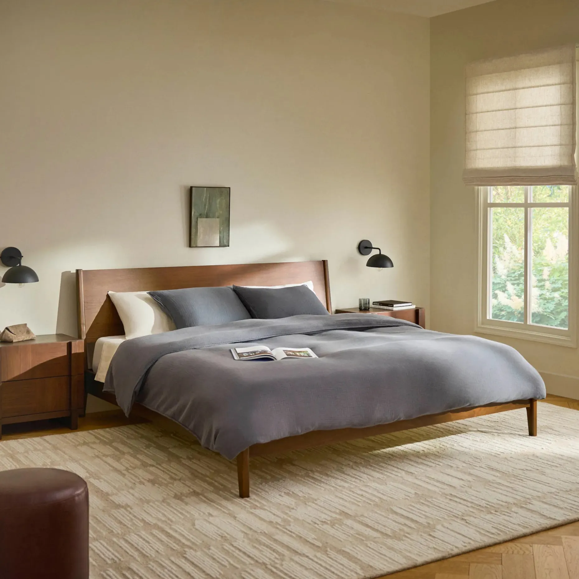 Cooper King Low Profile Bed - Walnut