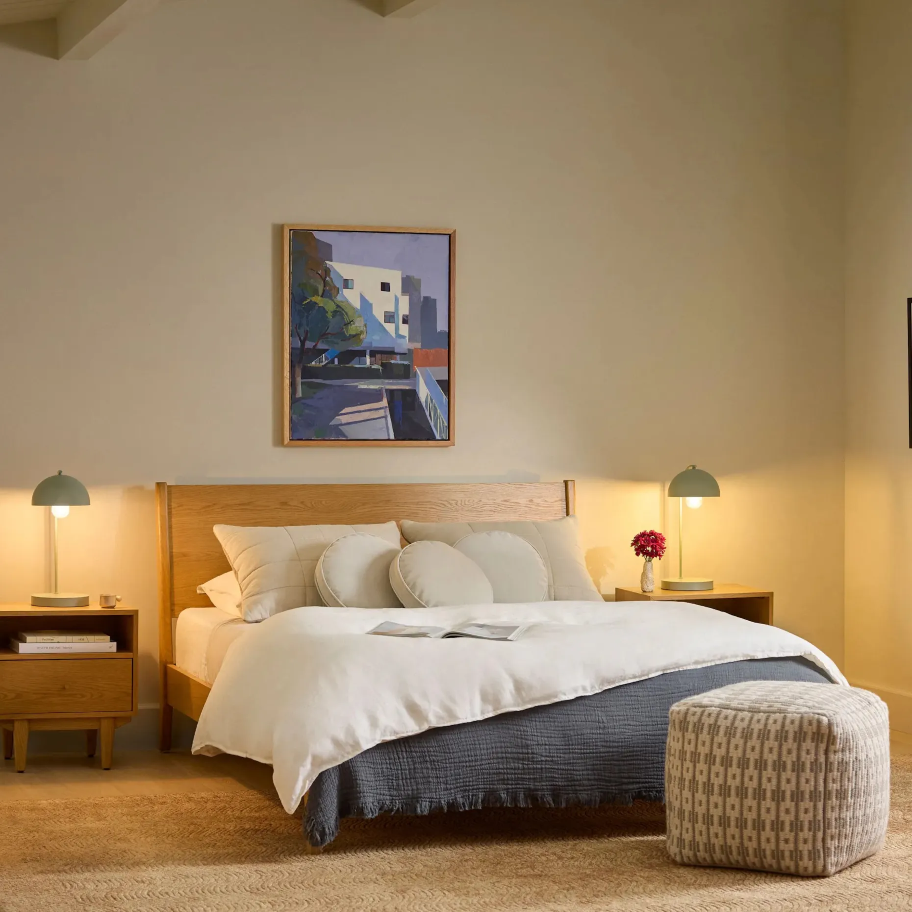 Cooper Queen Low Profile Bed - Natural Oak