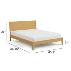 Cooper Queen Low Profile Bed - Natural Oak