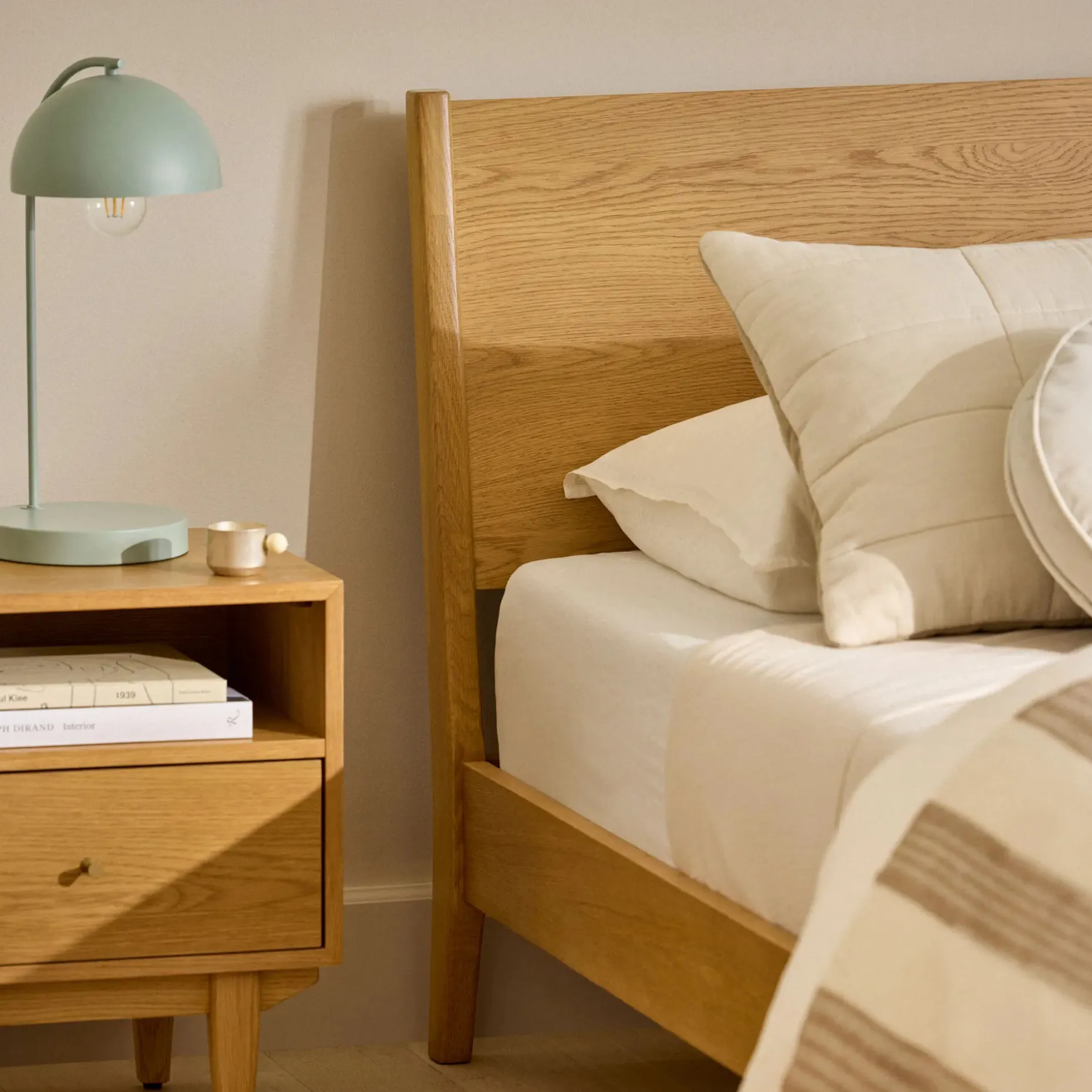 Cooper Queen Low Profile Bed - Natural Oak