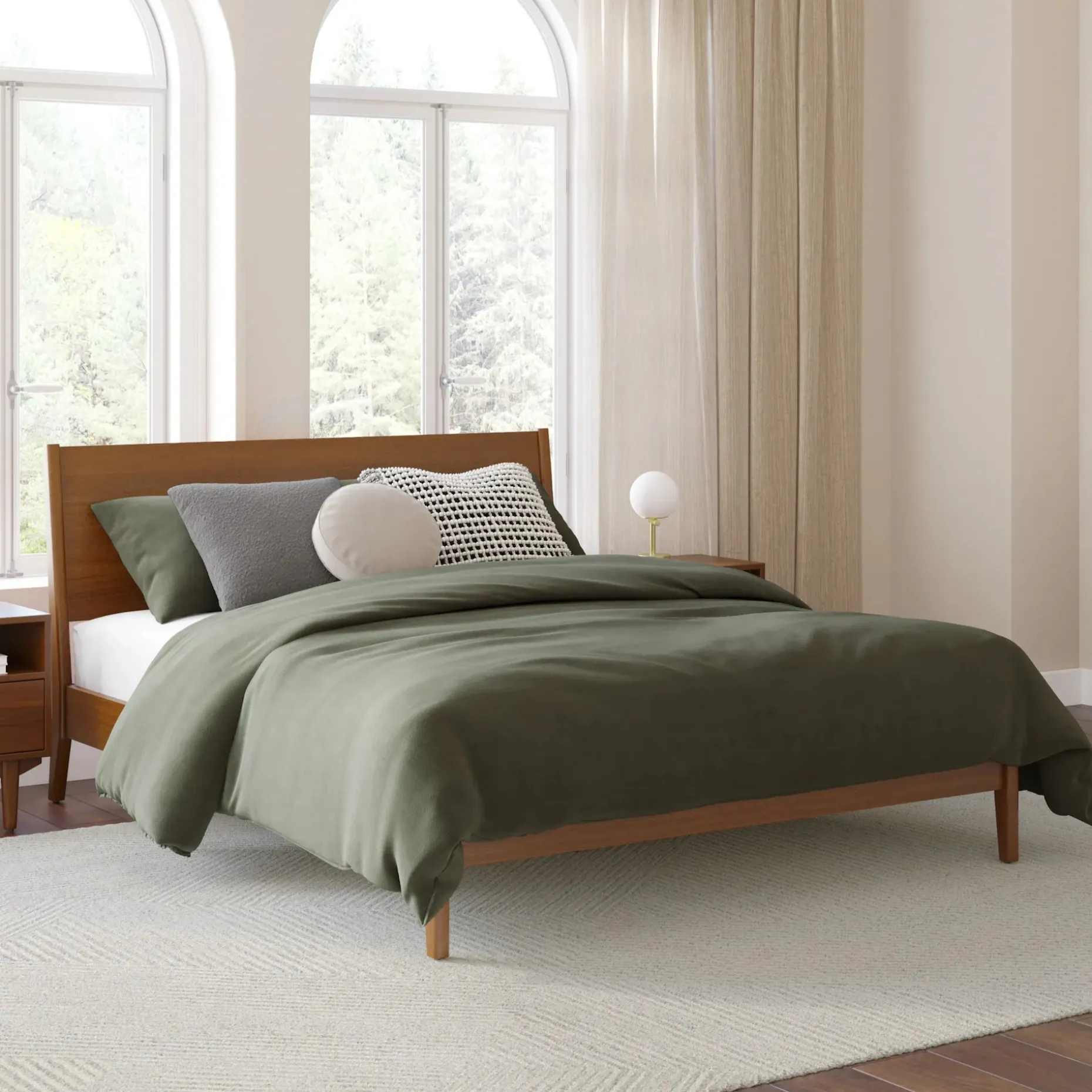 Cooper Queen Low Profile Bed - Walnut
