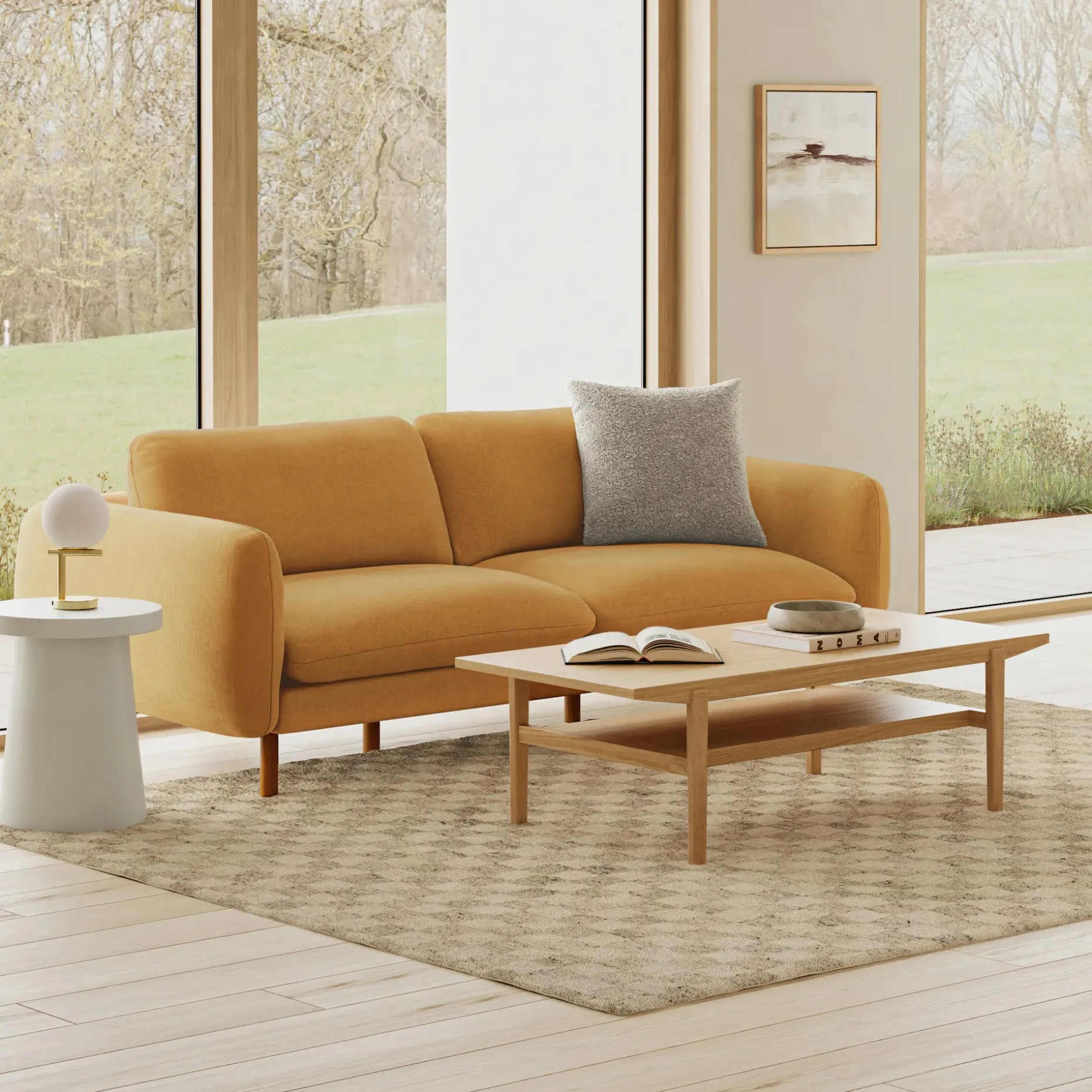 Cooper 51" Rectangular Coffee Table - Natural Oak