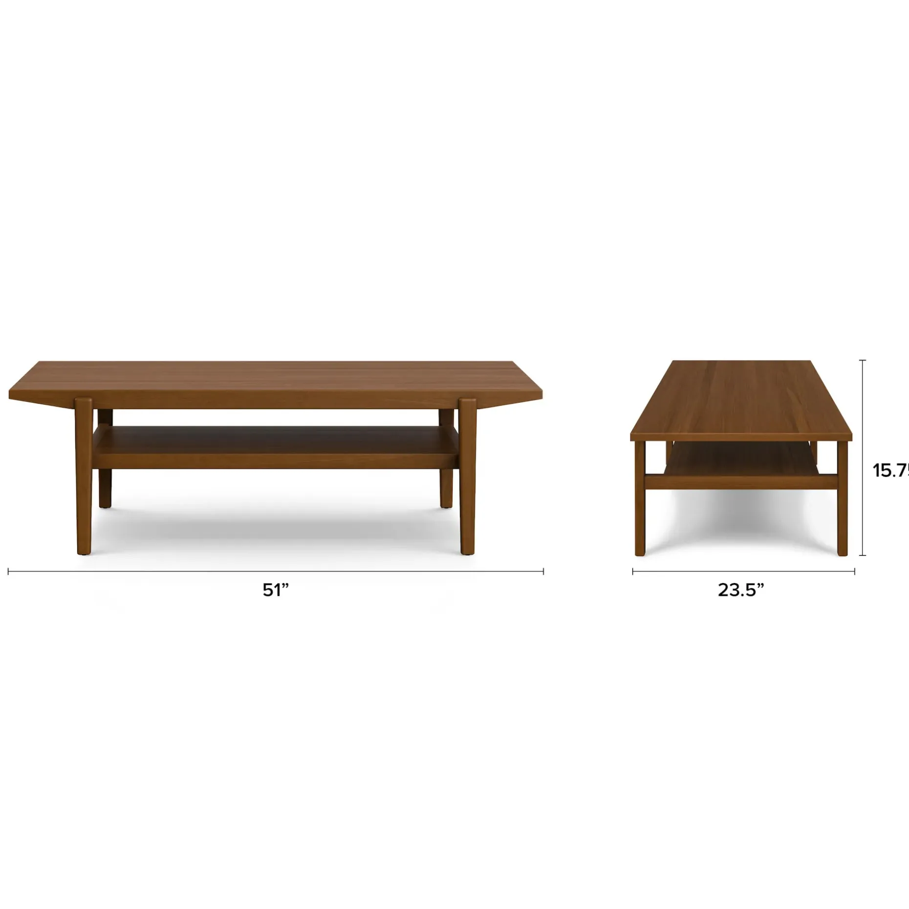 Cooper 51" Rectangular Coffee Table - Walnut