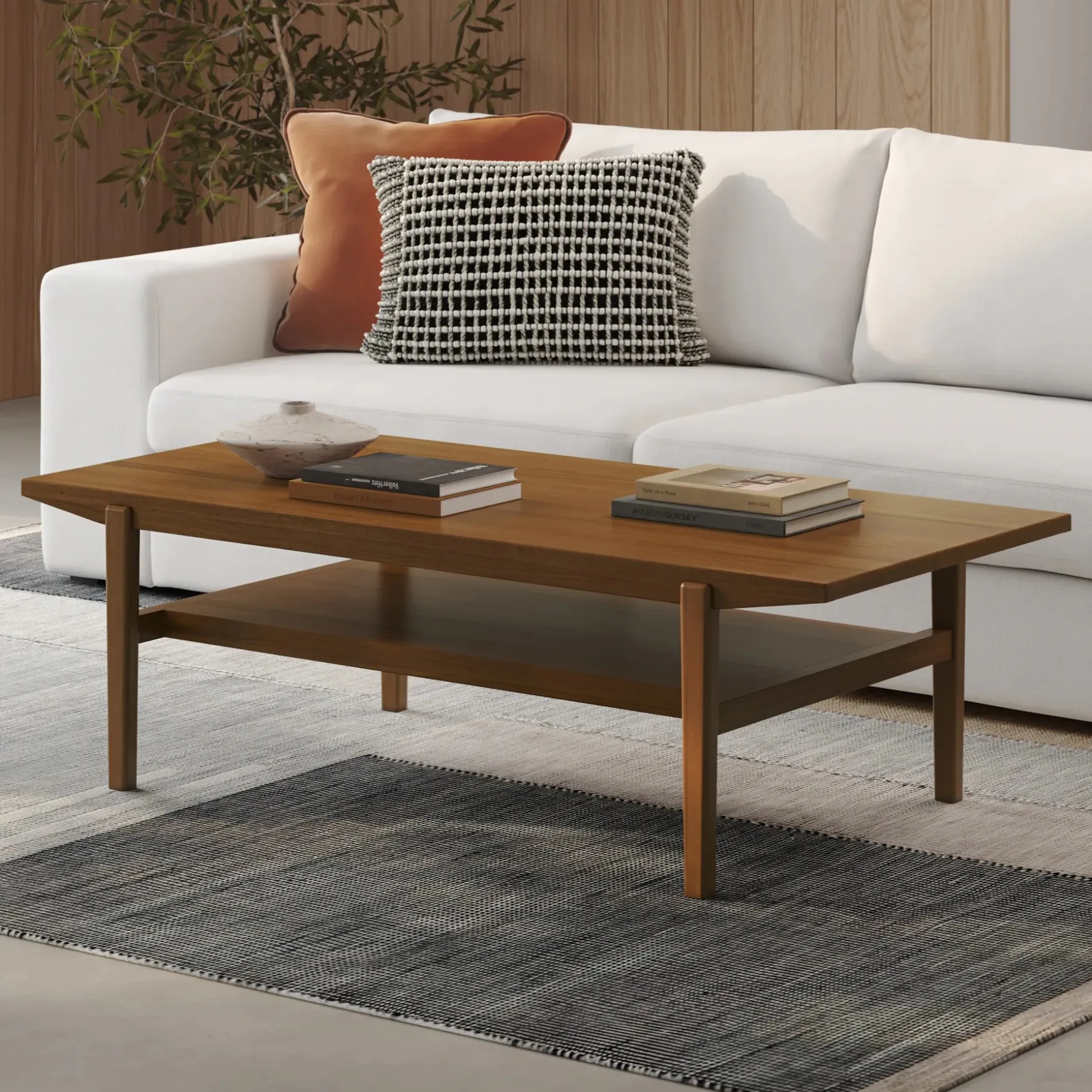 Cooper 51" Rectangular Coffee Table - Walnut