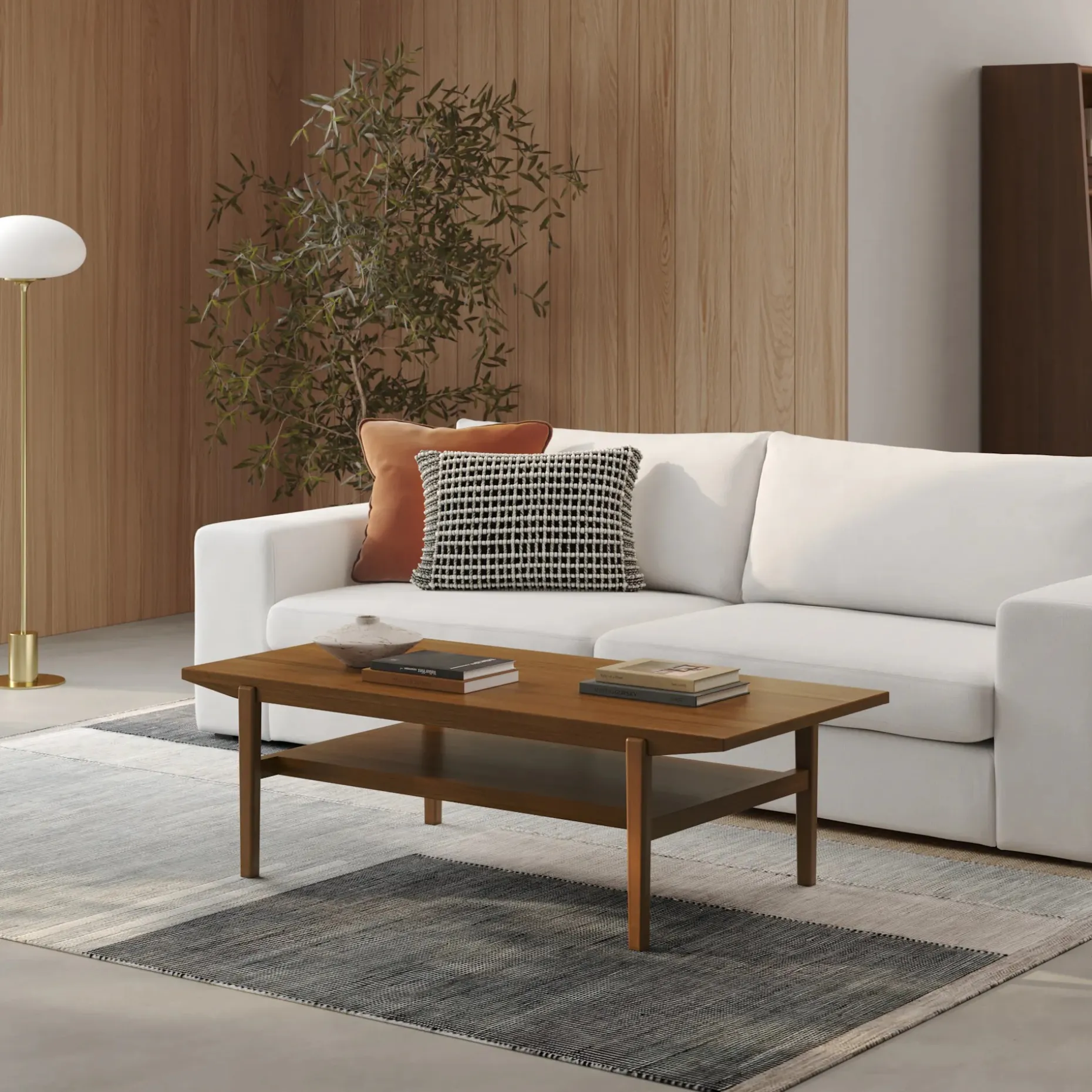 Cooper 51" Rectangular Coffee Table - Walnut