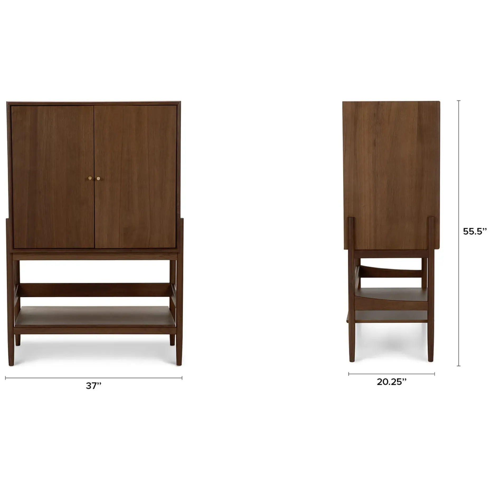 Cotu 37" Bar Cabinet - Walnut