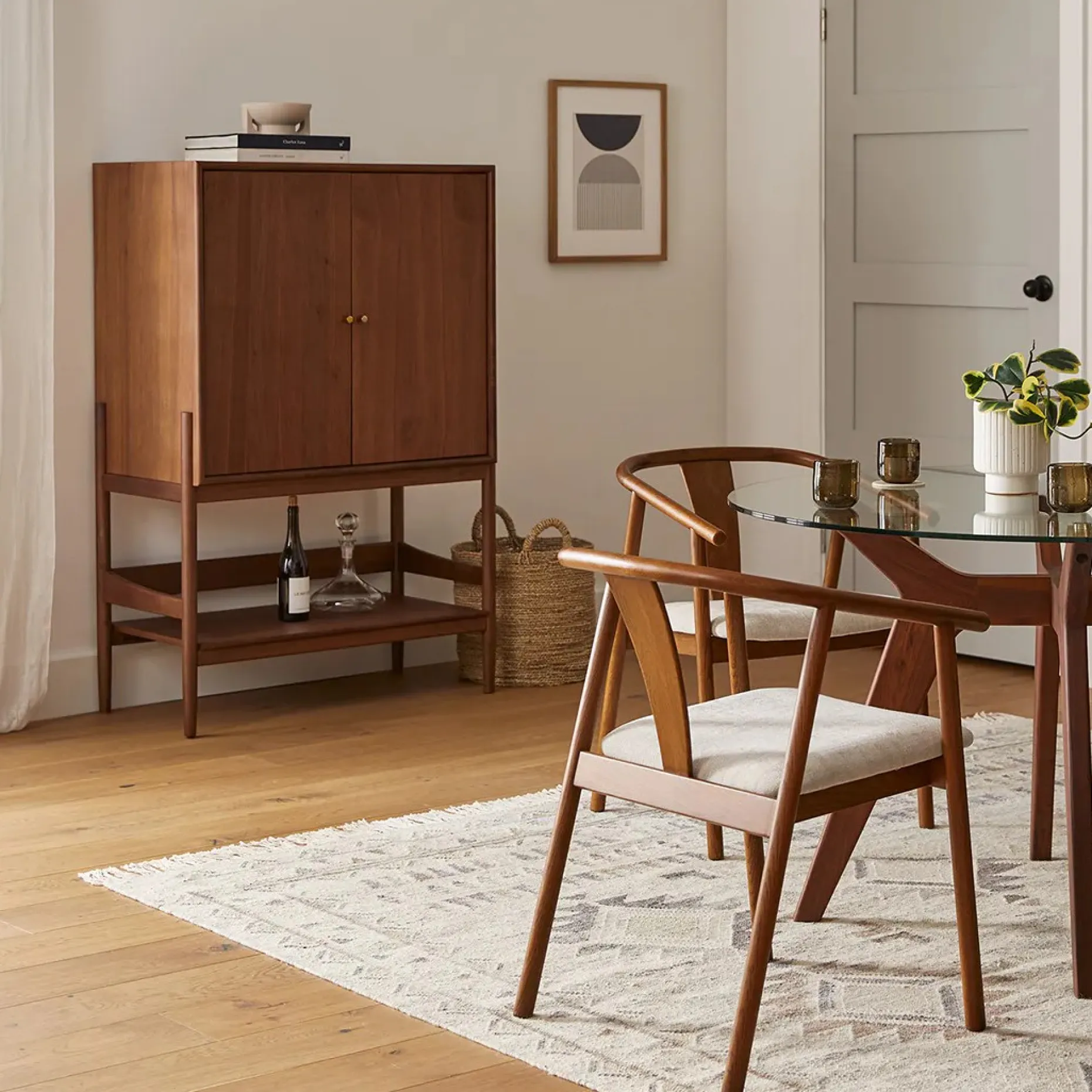 Cotu 37" Bar Cabinet - Walnut