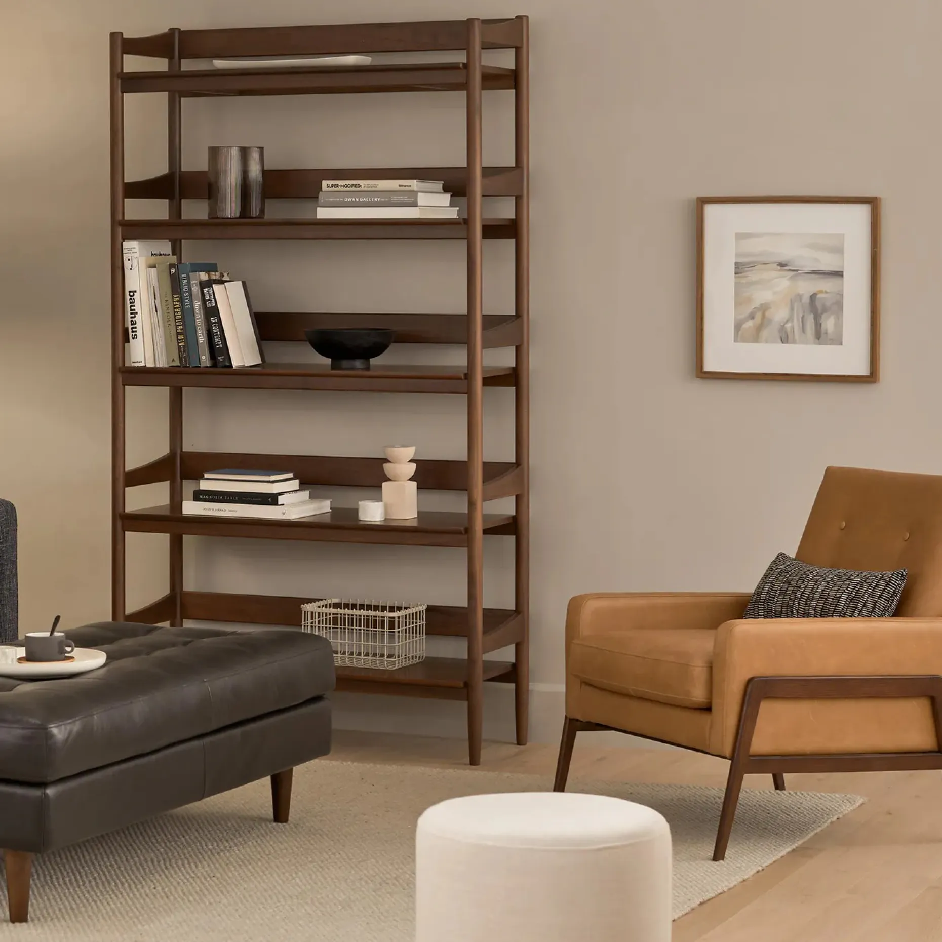 Cotu 43" Bookcase - Walnut