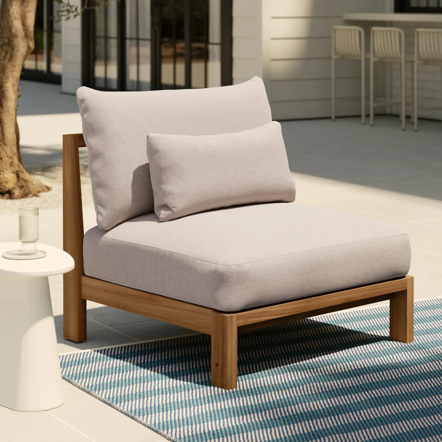 Cove 34.25" Outdoor Armless Chair Module - Basket Beige