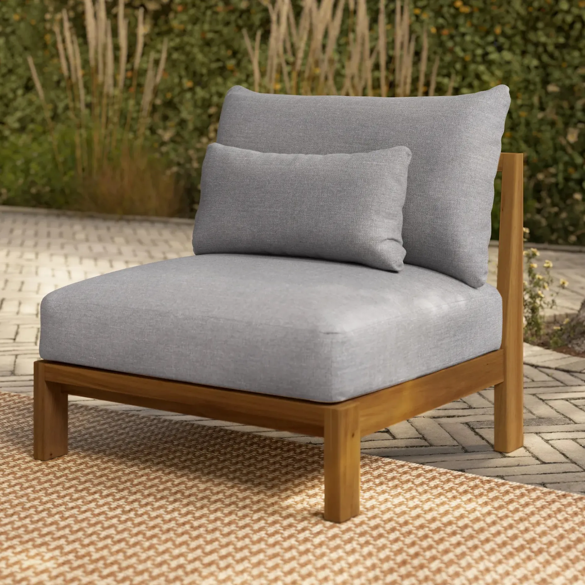 Cove 34.25" Outdoor Armless Chair Module - Basket Gray