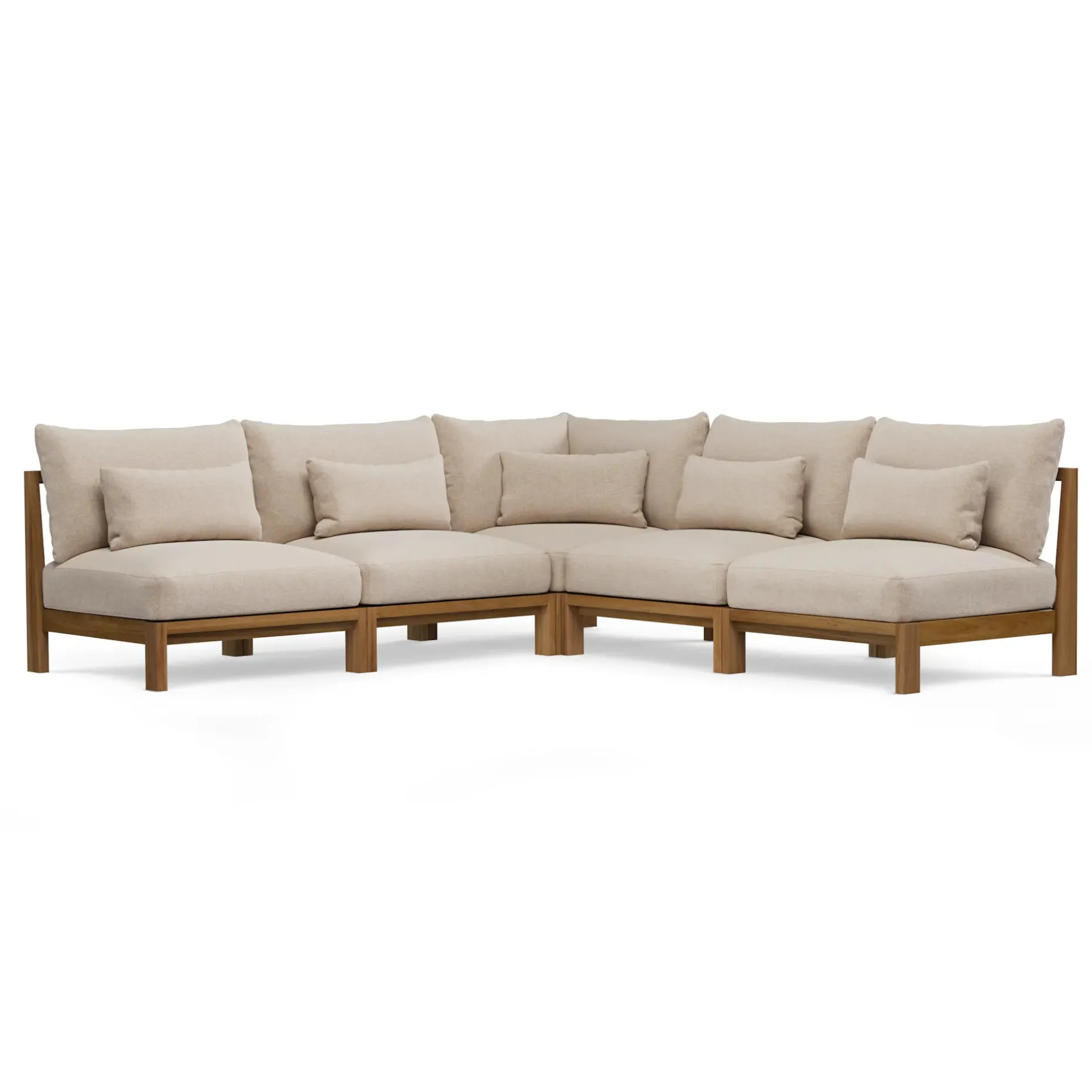 Cove 102.75" Outdoor Armless Modular Sectional - Basket Beige