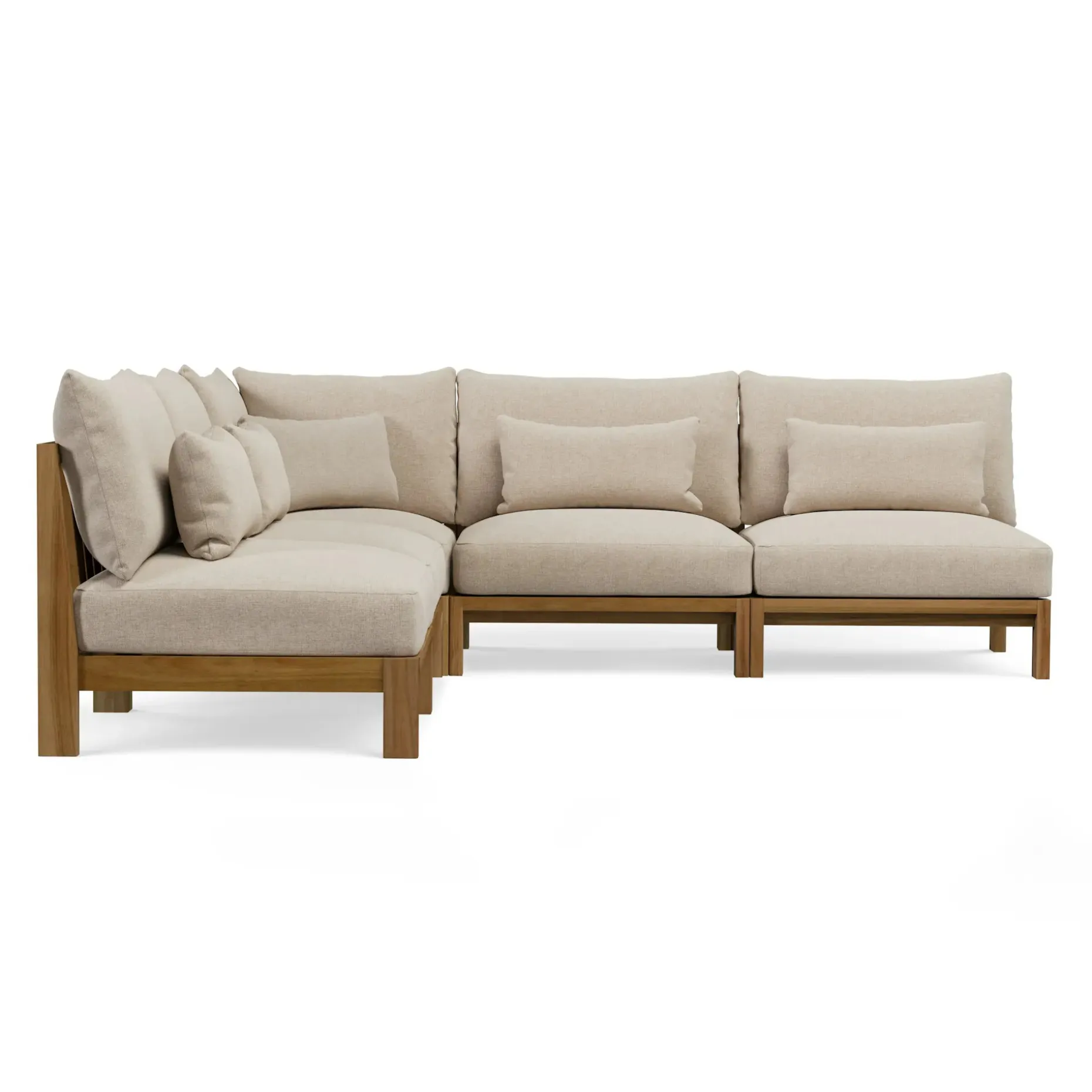 Cove 102.75" Outdoor Armless Modular Sectional - Basket Beige