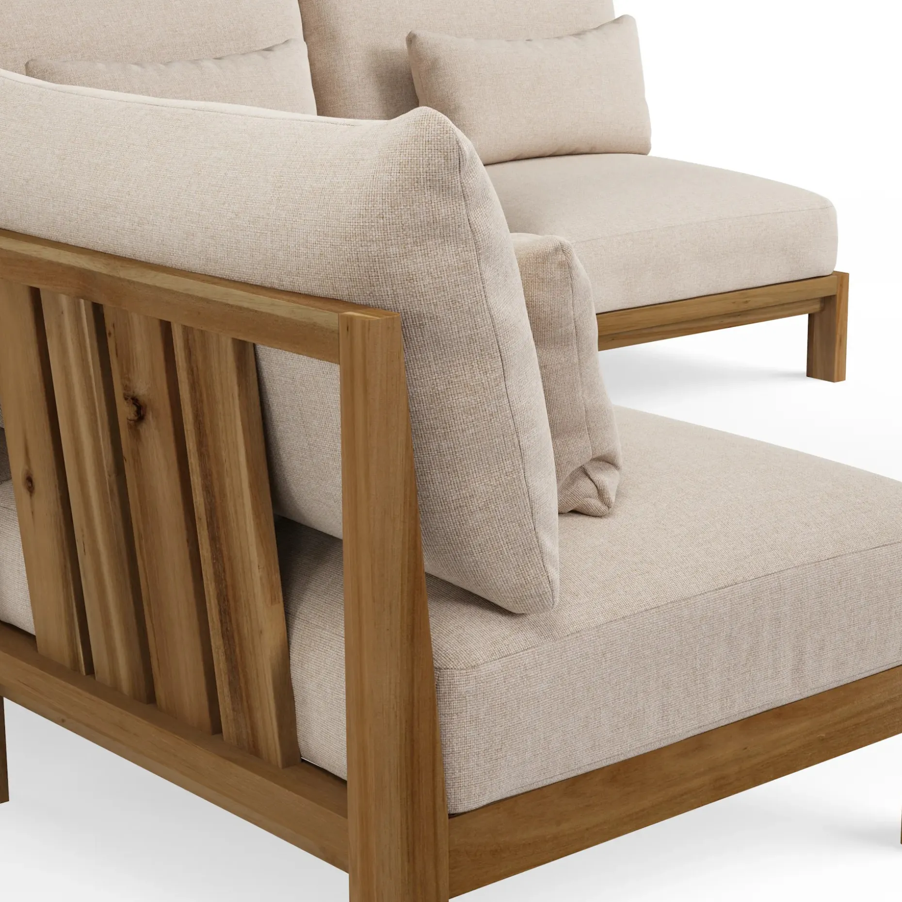 Cove 102.75" Outdoor Armless Modular Sectional - Basket Beige