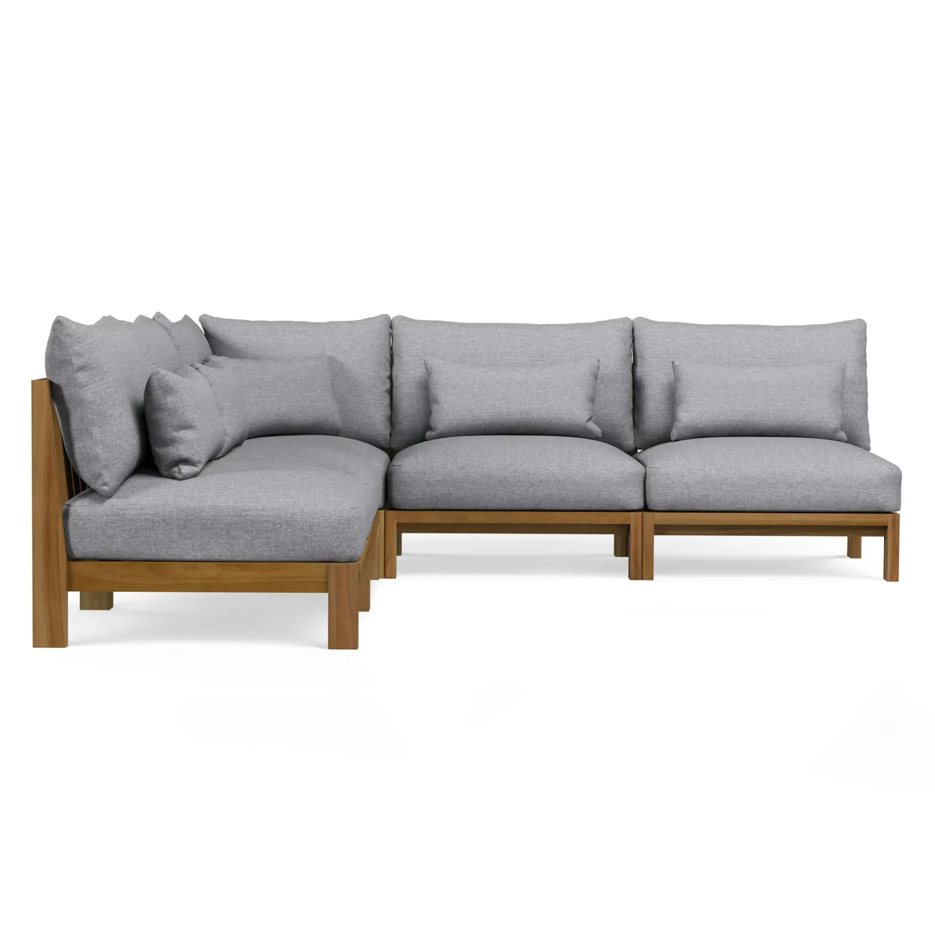 Cove 102.75" Outdoor Armless Modular Sectional - Basket Gray