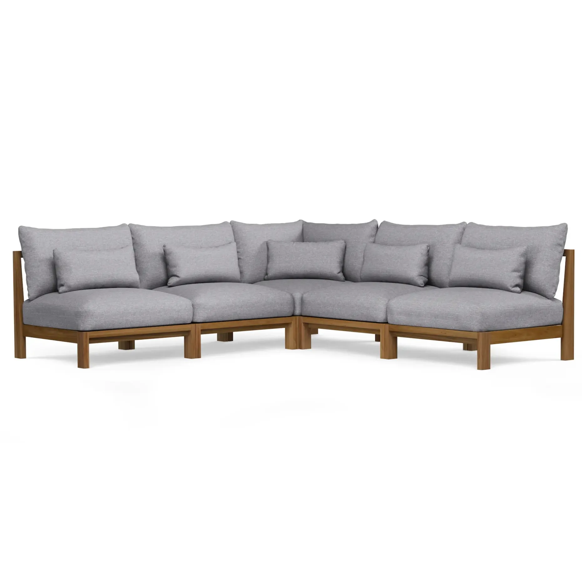 Cove 102.75" Outdoor Armless Modular Sectional - Basket Gray