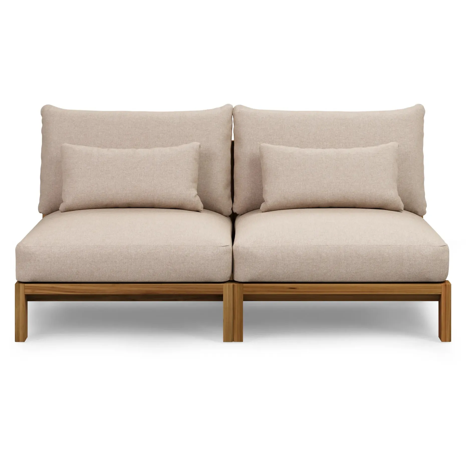 Cove 68.5" Outdoor Armless Modular Loveseat - Basket Beige