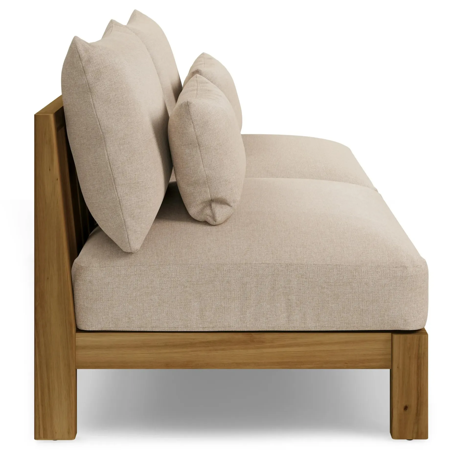 Cove 68.5" Outdoor Armless Modular Loveseat - Basket Beige
