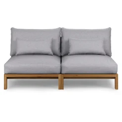 Cove 68.5" Outdoor Armless Modular Loveseat - Basket Gray