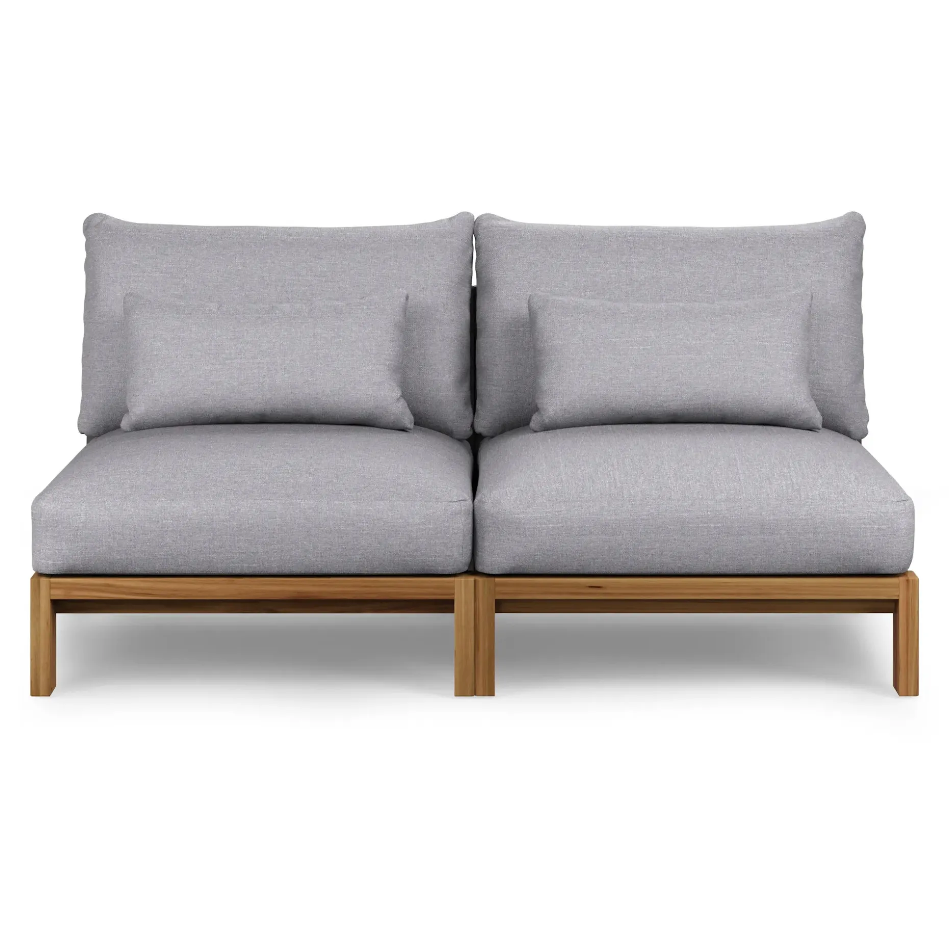 Cove 68.5" Outdoor Armless Modular Loveseat - Basket Gray