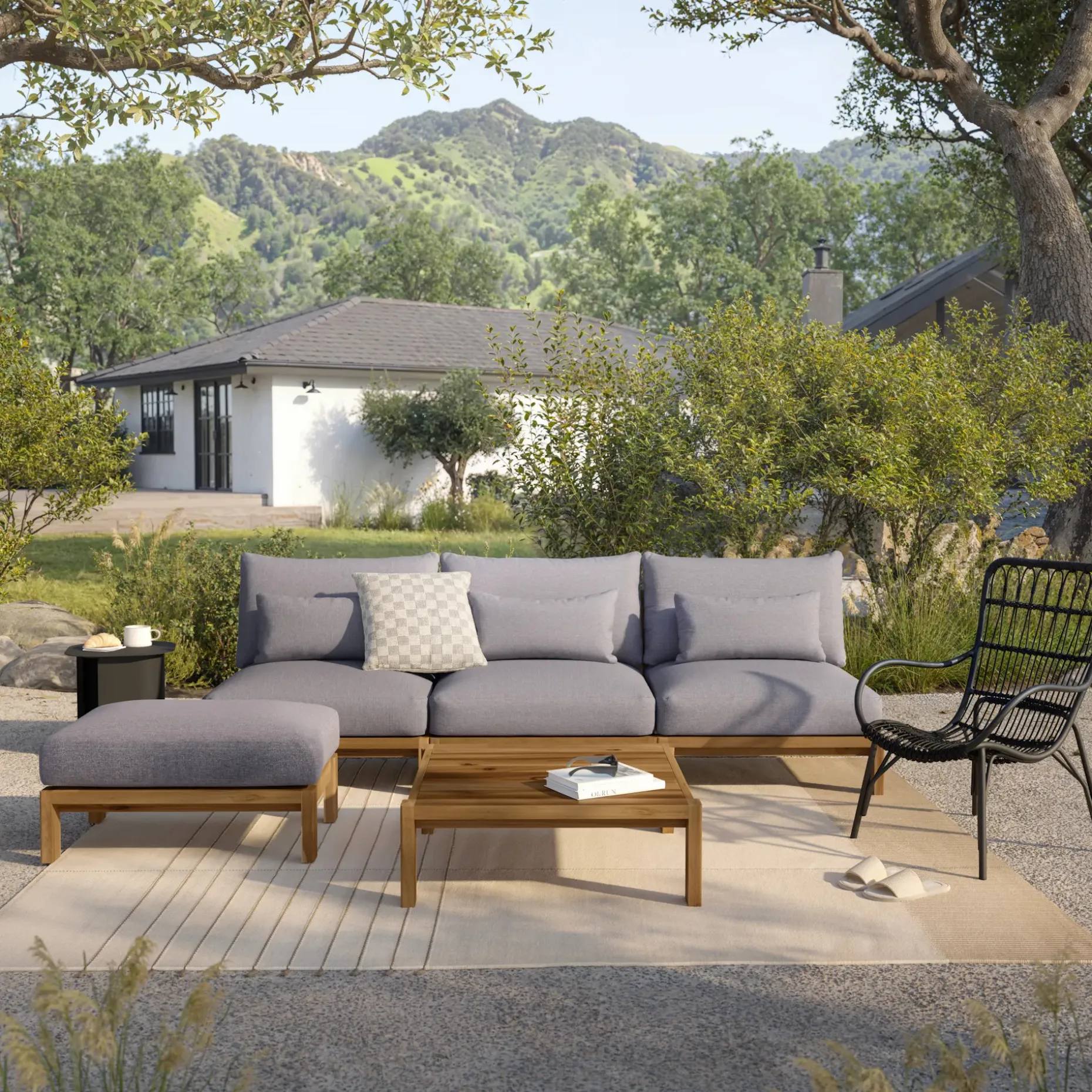 Cove 102.75" Outdoor Armless Modular Sofa - Basket Gray