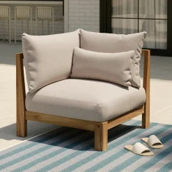 Cove 34.25" Outdoor Corner Chair Module - Basket Beige