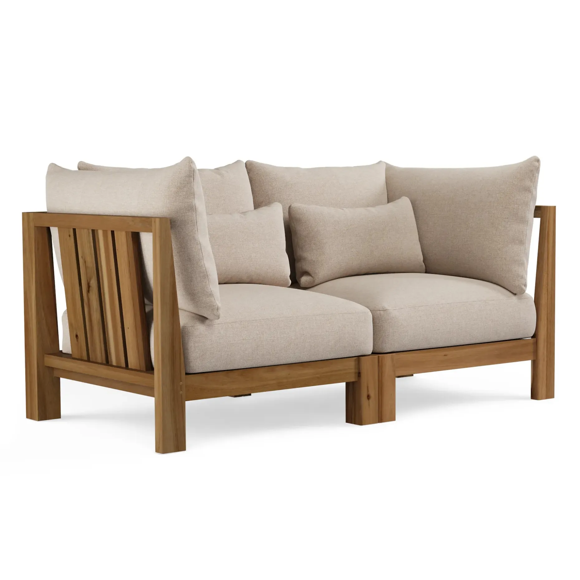 Cove 68.5" Outdoor Modular Loveseat - Basket Beige