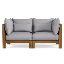 Cove 68.5" Outdoor Modular Loveseat - Basket Gray