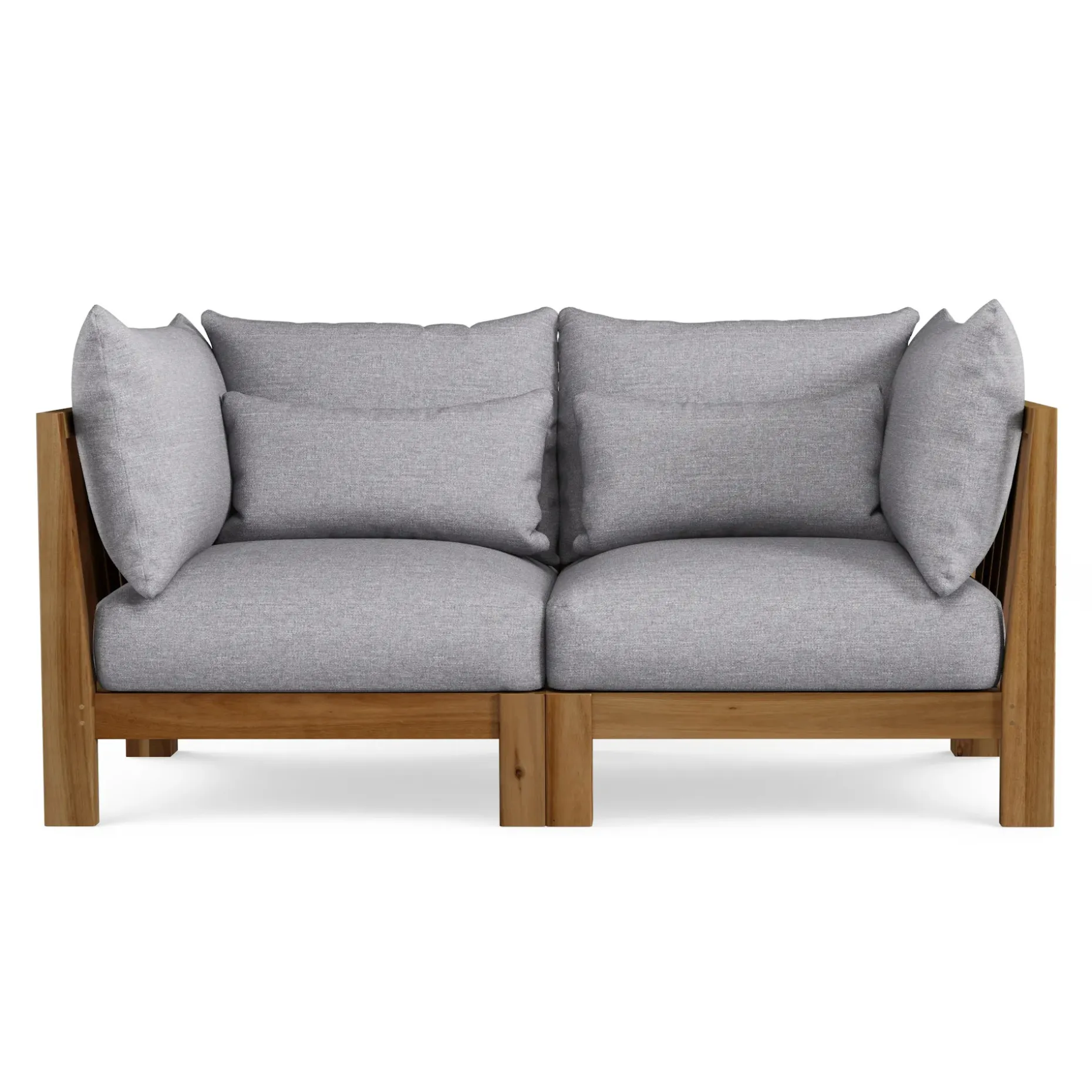 Cove 68.5" Outdoor Modular Loveseat - Basket Gray