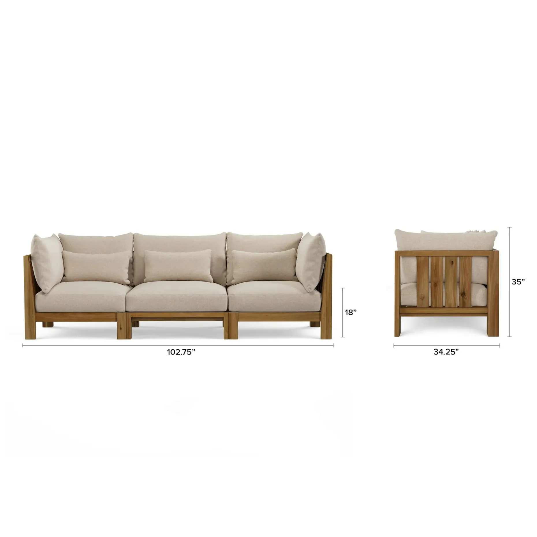 Cove 102.75" Outdoor Modular Sofa - Basket Beige